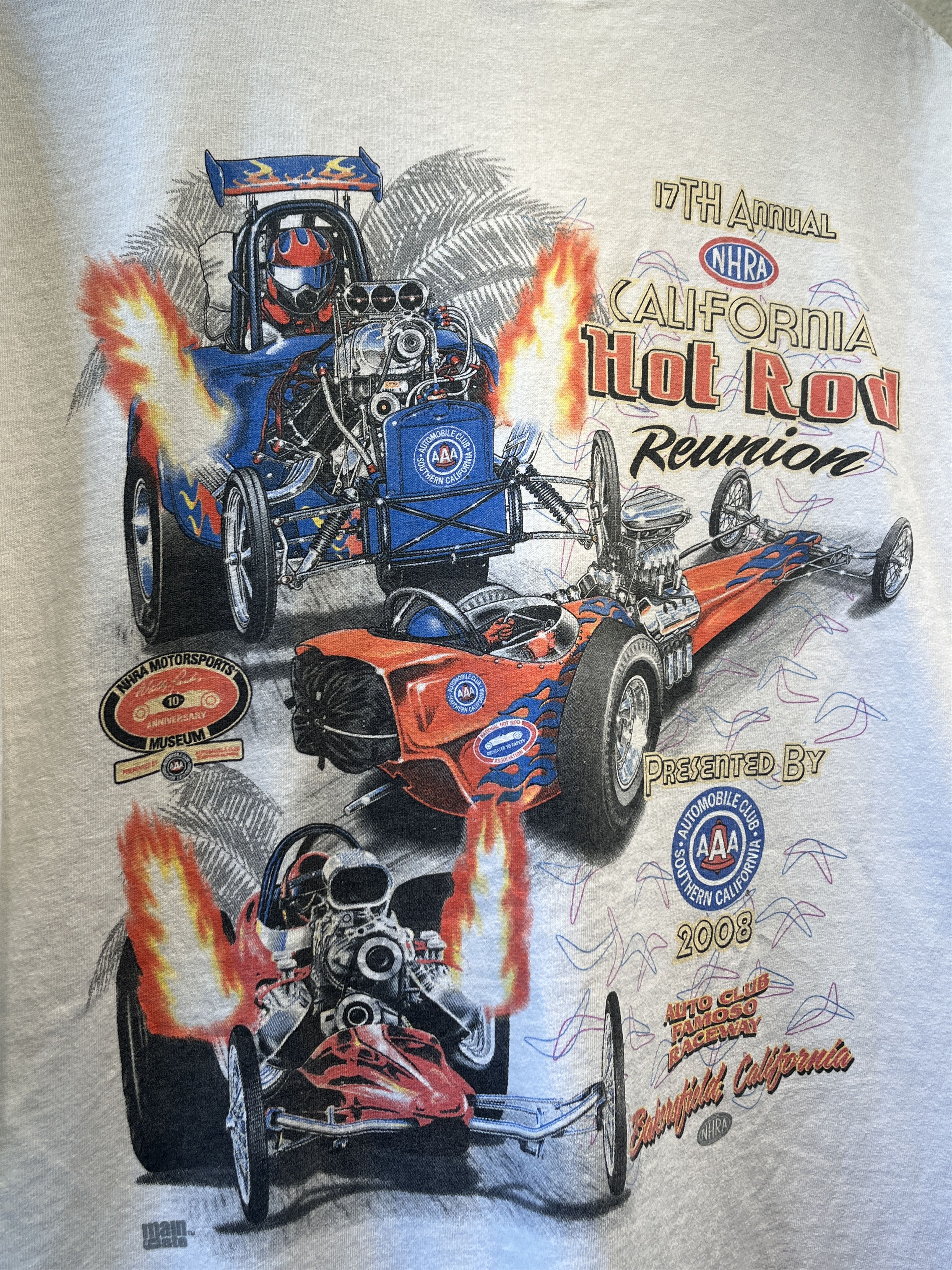 NASCAR × Vintage Hot Rod 2008 NHRA Car Vintage Racing Tee Size US XL / EU 56 / 4 - 4 Thumbnail