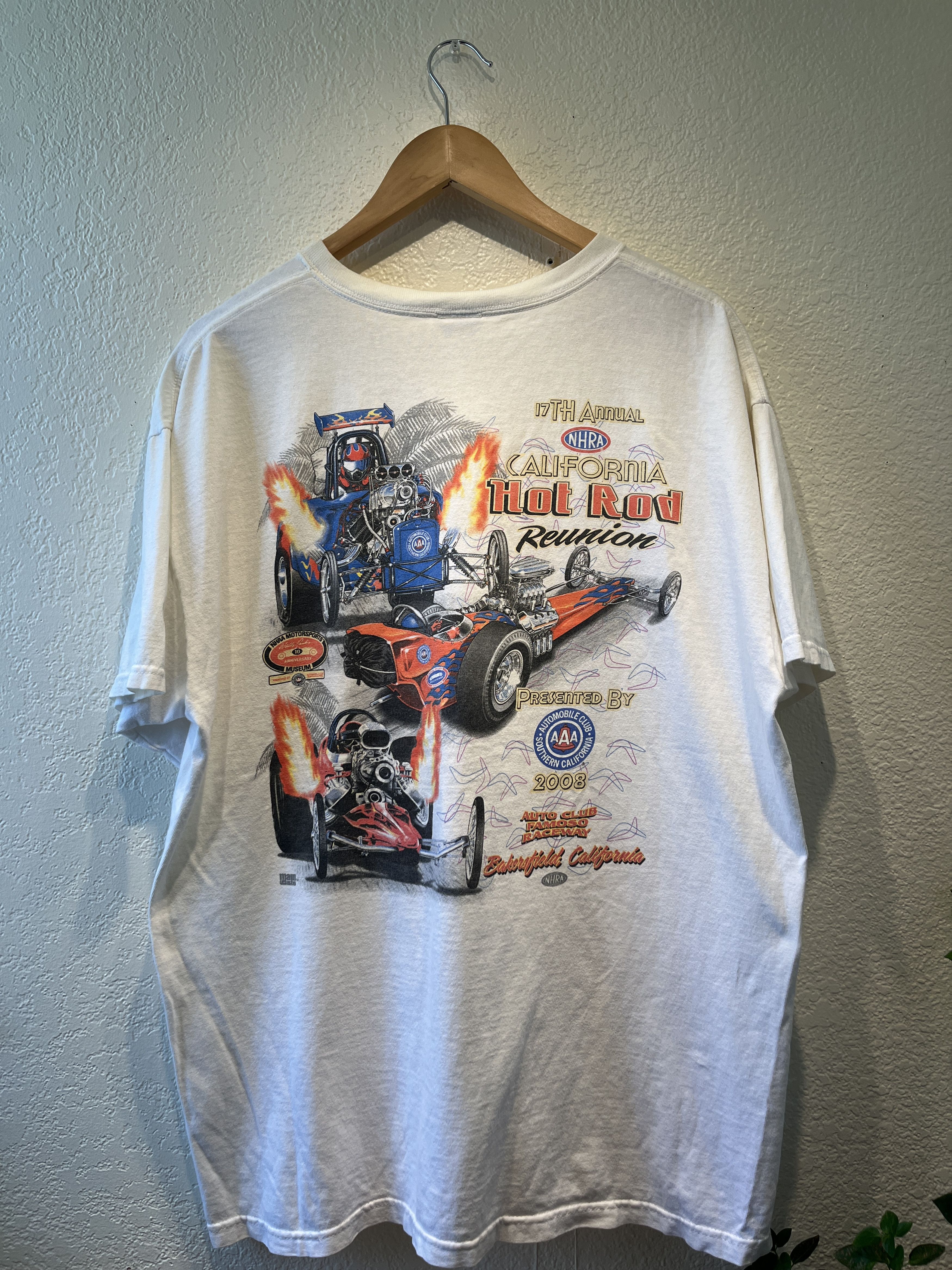 NASCAR × Vintage Hot Rod 2008 NHRA Car Vintage Racing Tee Size US XL / EU 56 / 4 - 3 Thumbnail