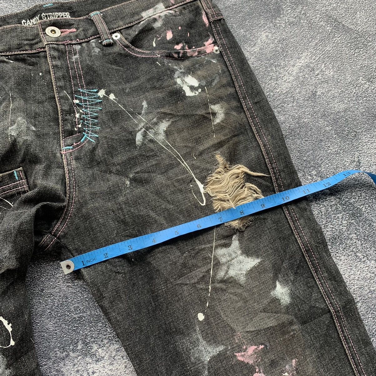 If Six Was Nine × Japanese Brand × Le Grande Bleu (L.G.B.) 🔥Vintage japanese Candy stripper Distressed pants Size 31" - 14 Thumbnail