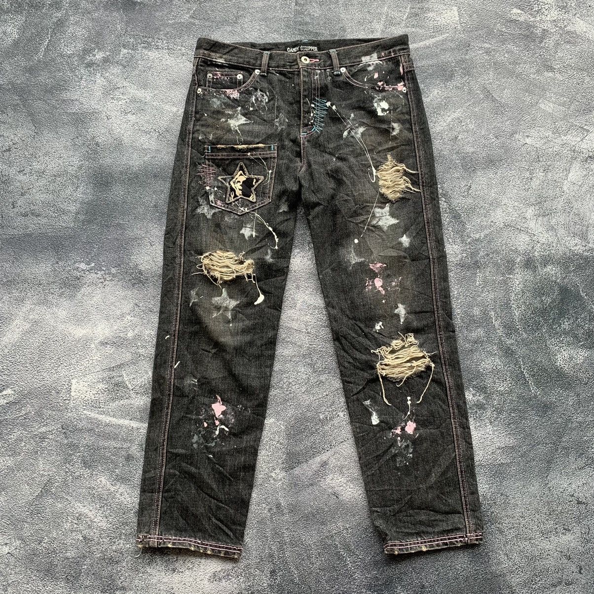 If Six Was Nine × Japanese Brand × Le Grande Bleu (L.G.B.) 🔥Vintage japanese Candy stripper Distressed pants Size 31" - 1 Thumbnail