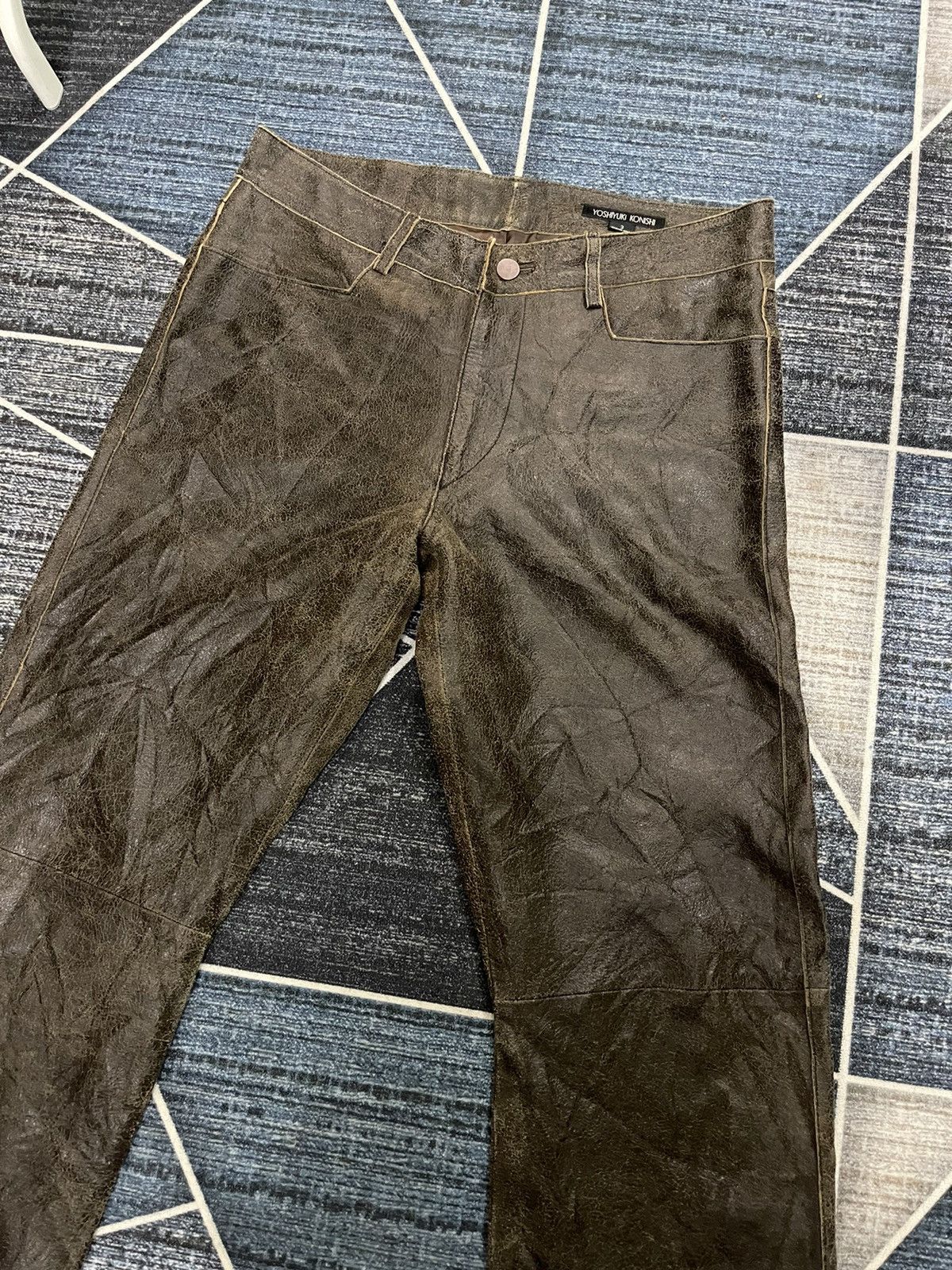 Leather 📌Binding Offer📌VINTAGE YOSHIYUKI KONISHI LEATHER PANTS Size US 31 - 3 Thumbnail