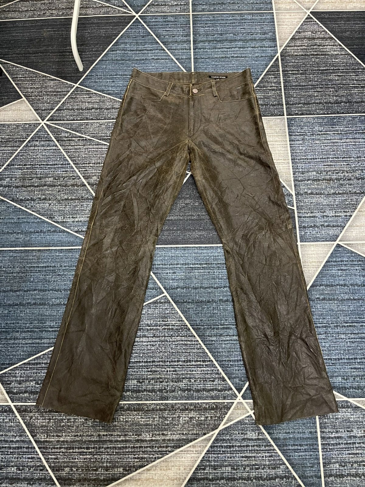 Leather 📌Binding Offer📌VINTAGE YOSHIYUKI KONISHI LEATHER PANTS Size US 31 - 2 Thumbnail