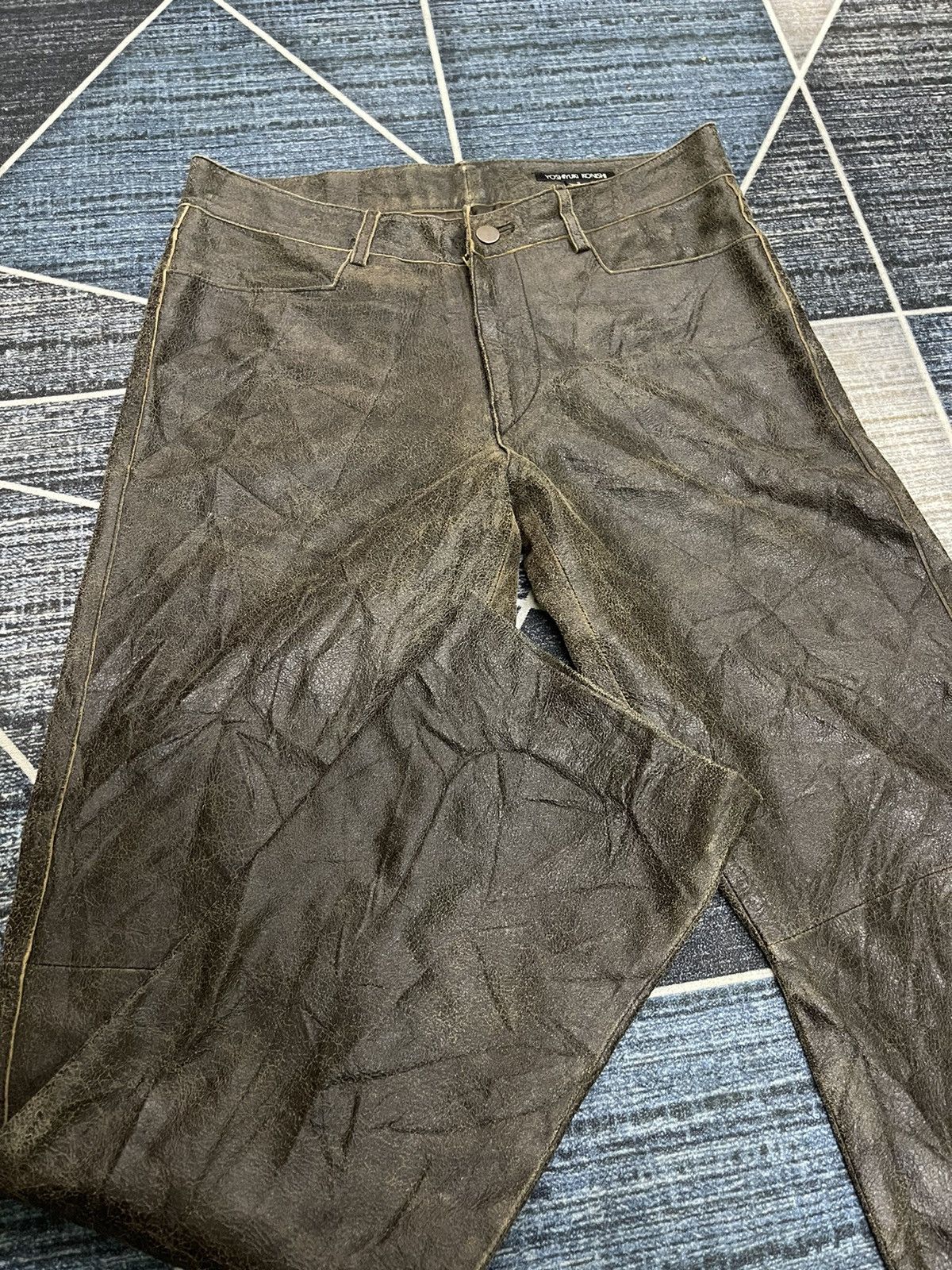 Leather 📌Binding Offer📌VINTAGE YOSHIYUKI KONISHI LEATHER PANTS Size US 31 - 6 Thumbnail