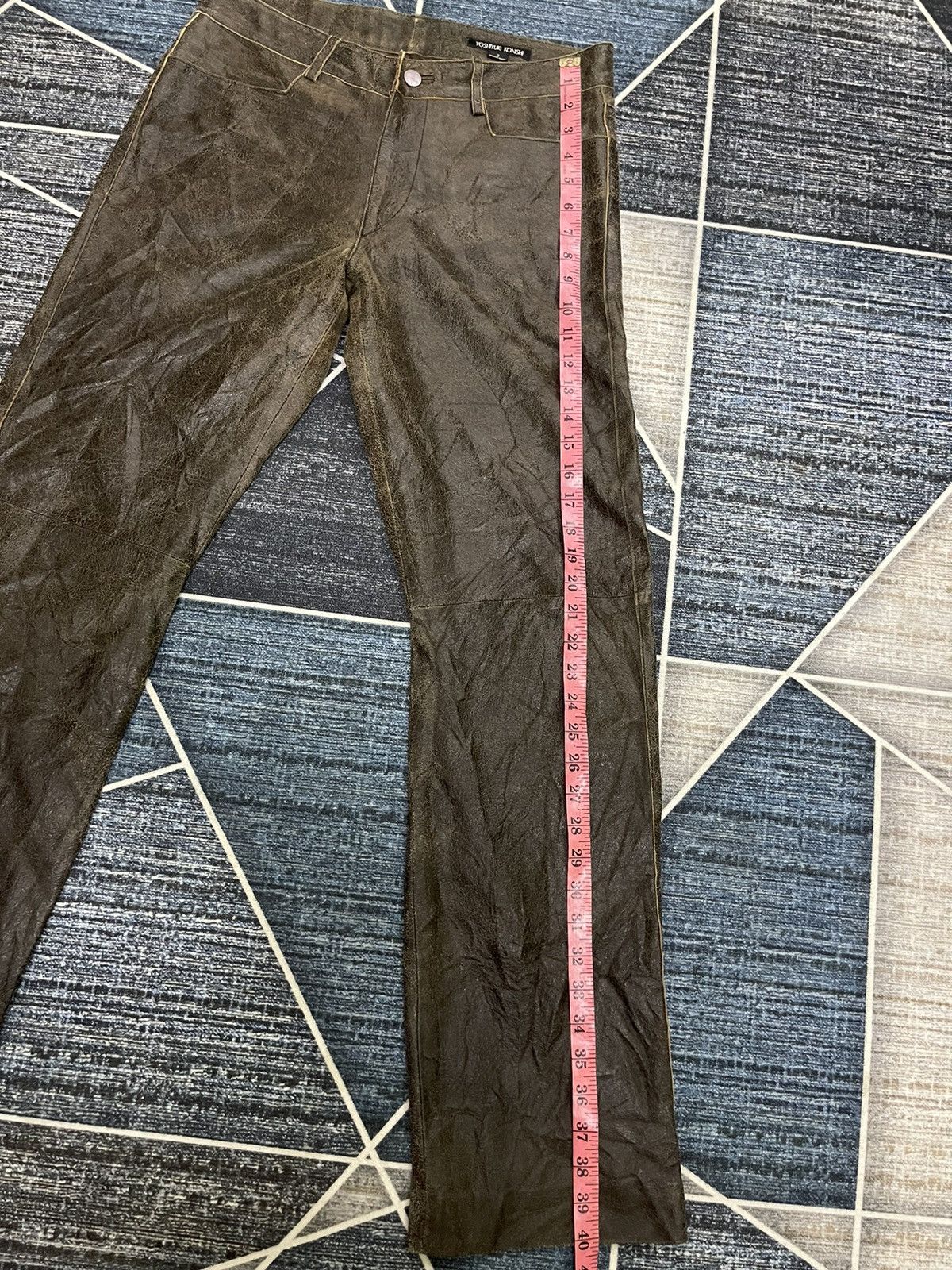 Leather 📌Binding Offer📌VINTAGE YOSHIYUKI KONISHI LEATHER PANTS Size US 31 - 11 Thumbnail