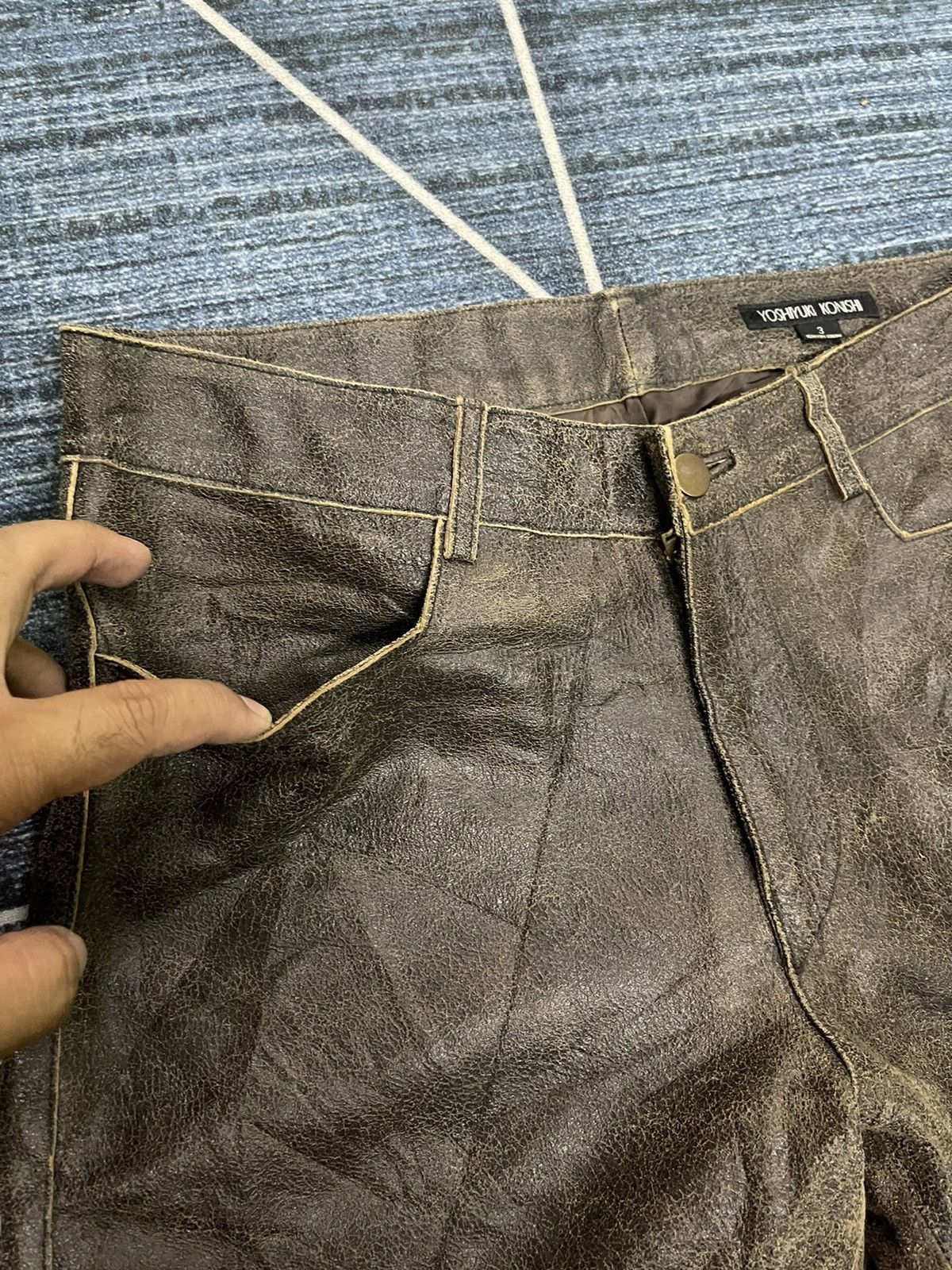 Leather 📌Binding Offer📌VINTAGE YOSHIYUKI KONISHI LEATHER PANTS Size US 31 - 4 Thumbnail