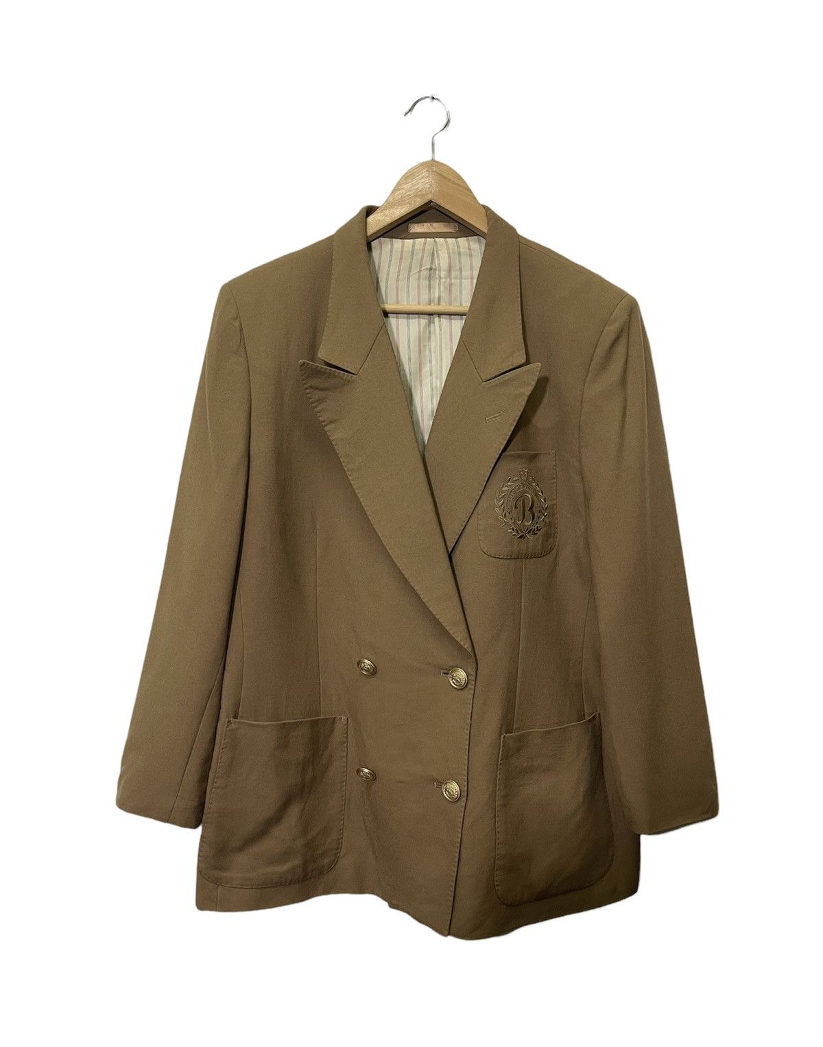 Burberry × Vintage 📌Binding Offer📌 VINTAGE BURBERRYS EMBROIDERY LOGO COAT Size 40R - 1 Thumbnail