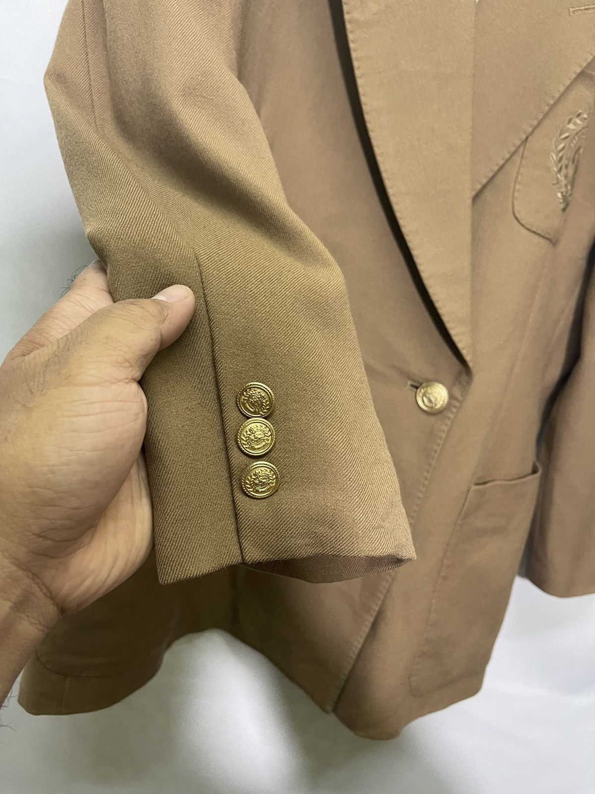 Burberry × Vintage 📌Binding Offer📌 VINTAGE BURBERRYS EMBROIDERY LOGO COAT Size 40R - 6 Thumbnail