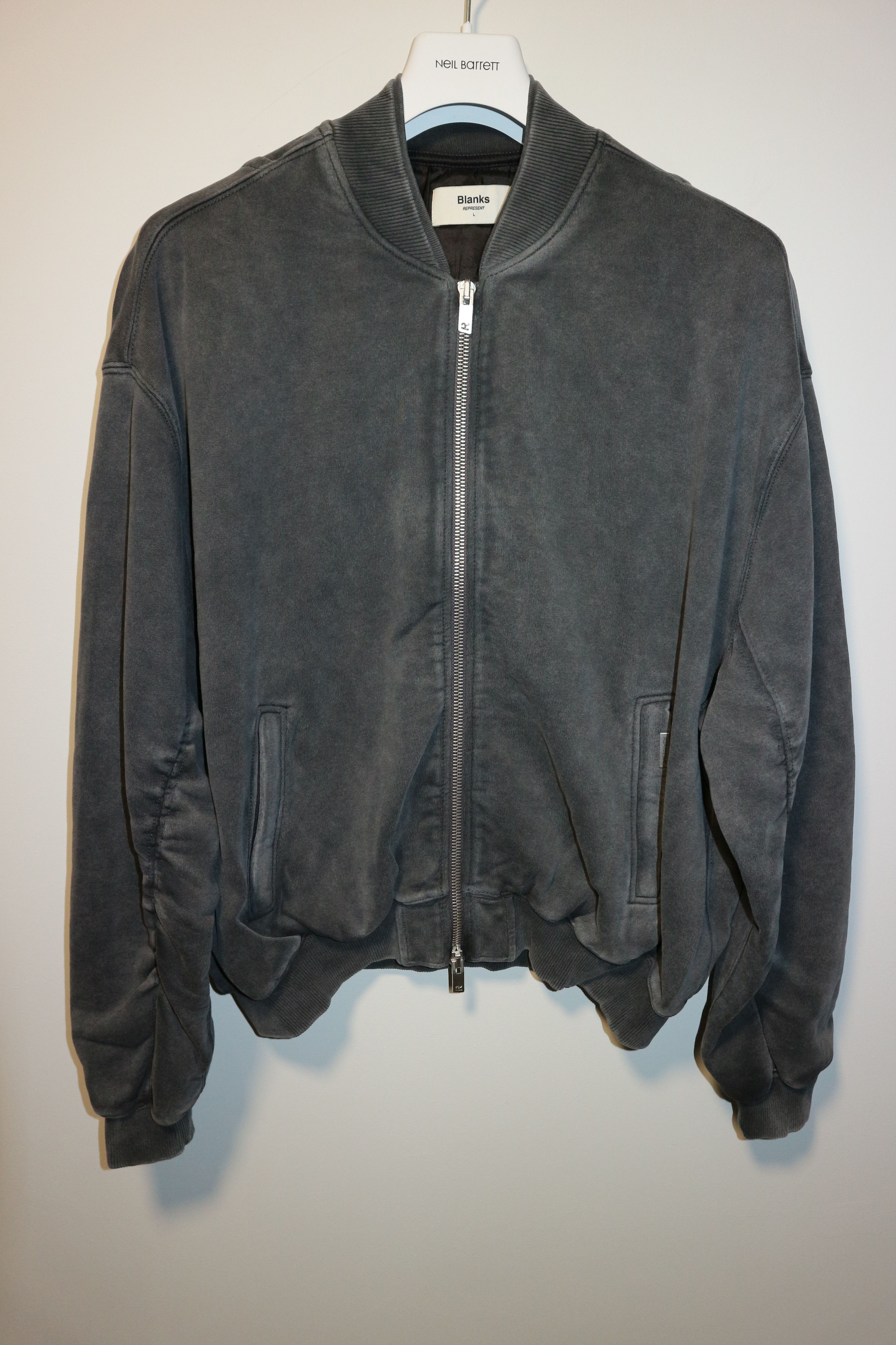 image of Represent Clo Blanks Bomber Jacket in Vintage Grey, Men's (Size Large)
