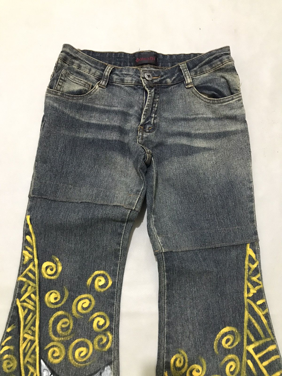 Japanese Brand Super flared jeans painted Art Huadi Low Size 27" / US 4 / IT 40 - 5 Thumbnail