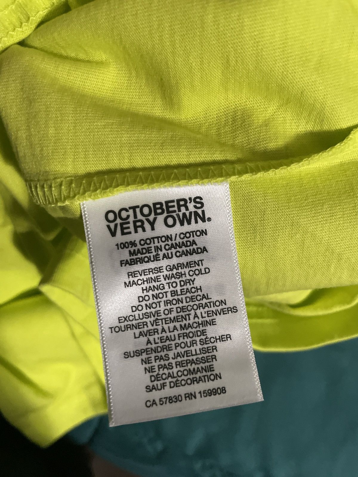 October's Very Own NEON LIGHT T-SHIRT - LIME OVO Size US M / EU 48-50 / 2 - 2 Thumbnail