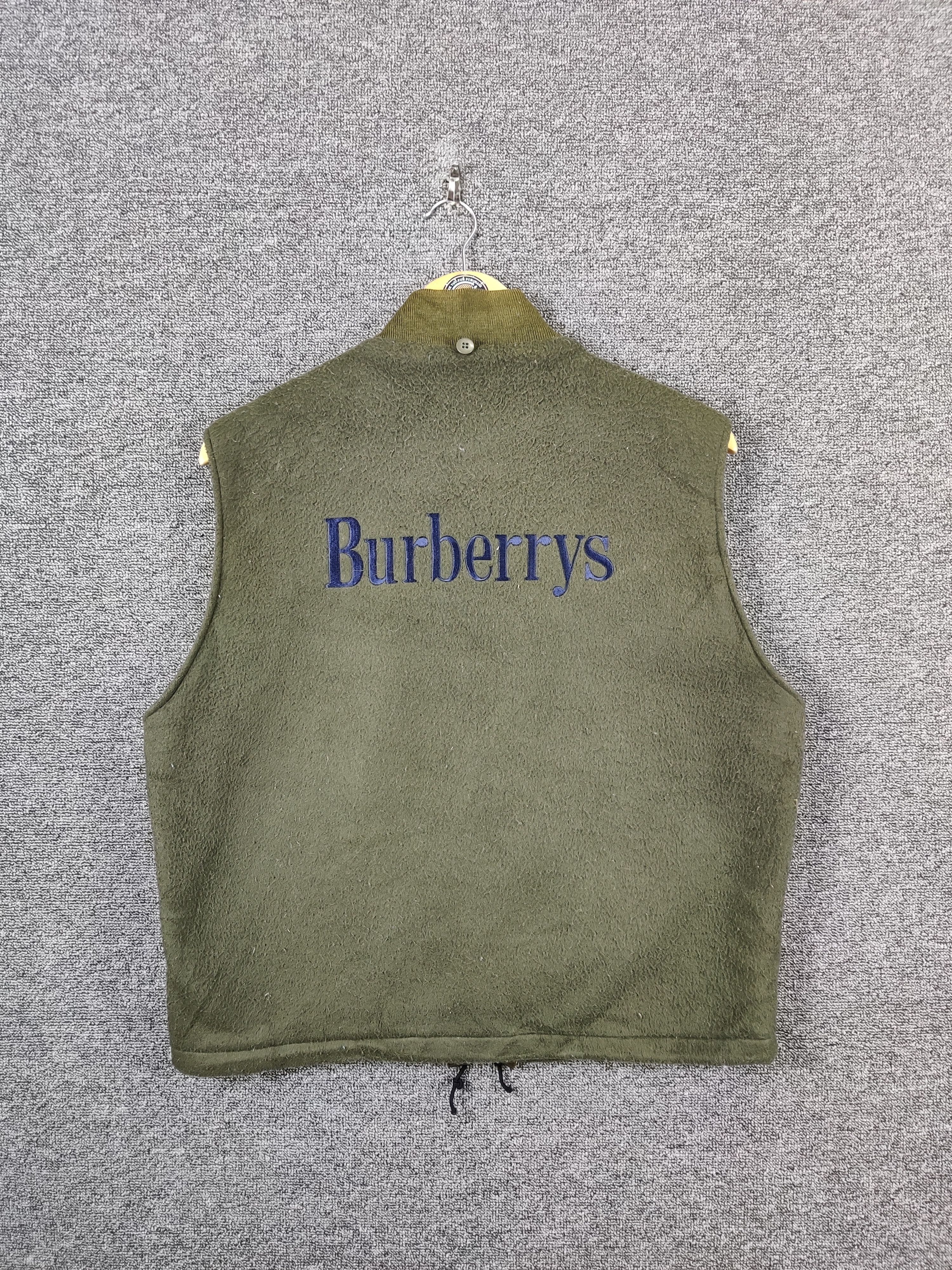 Burberry Vintage Burberrys Embroidery Spellout Fleece Zipper Vest Size US M / EU 48-50 / 2 - 1 Thumbnail