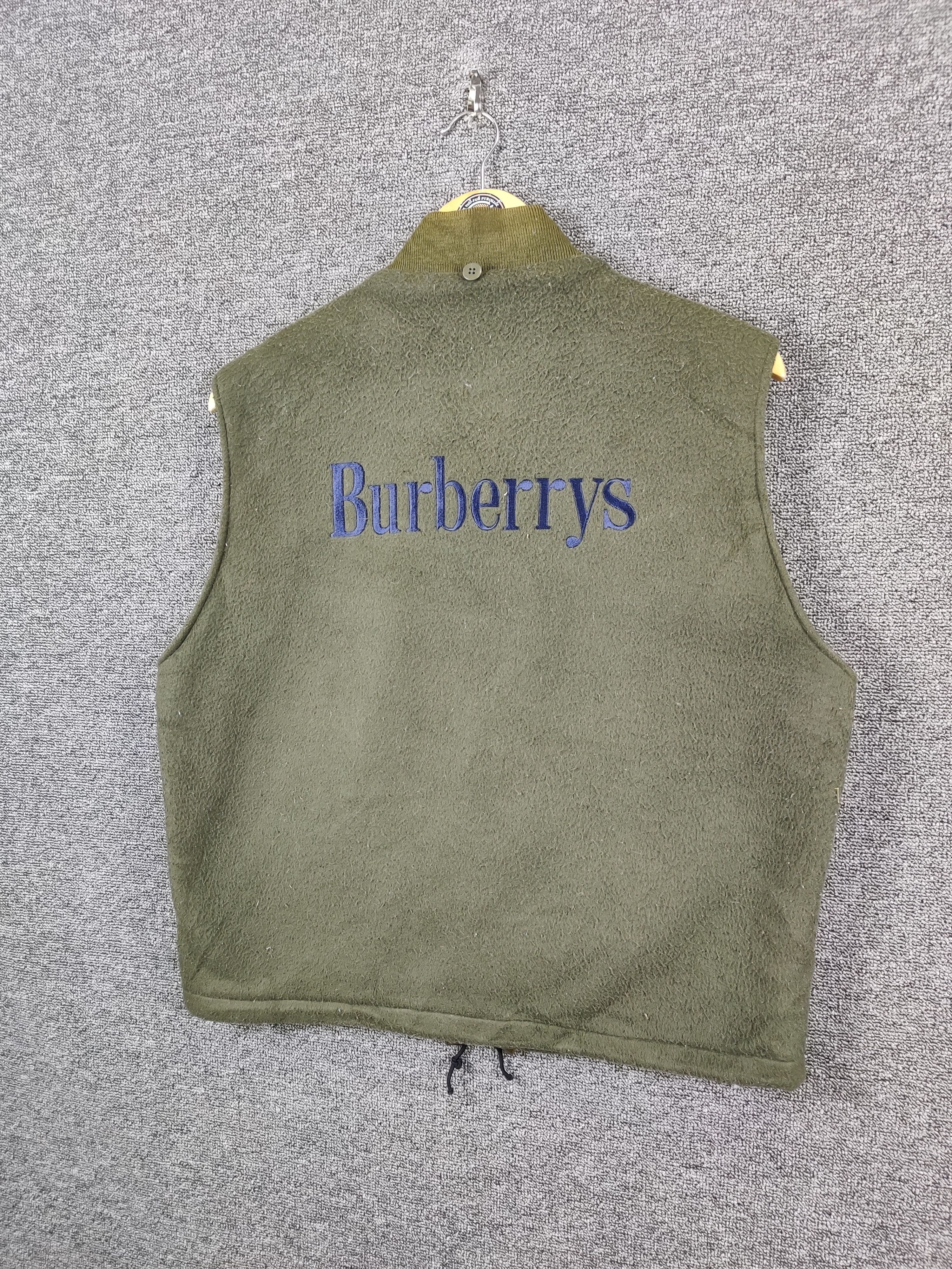 Burberry Vintage Burberrys Embroidery Spellout Fleece Zipper Vest Size US M / EU 48-50 / 2 - 2 Thumbnail
