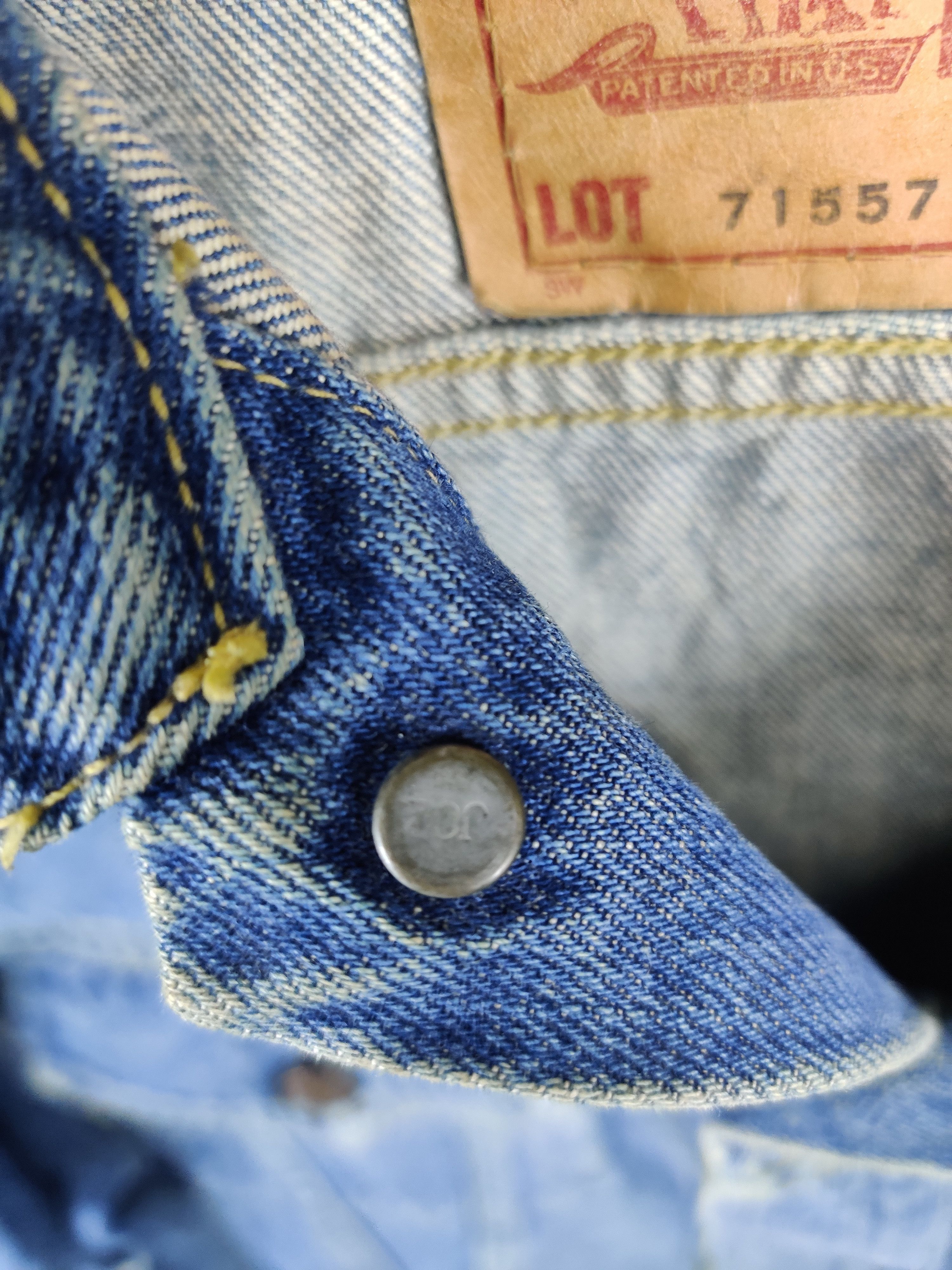 Levi's Thrashed Levi's Selvedge Big E Type 3 Denim Button J02 Size US M / EU 48-50 / 2 - 17 Thumbnail