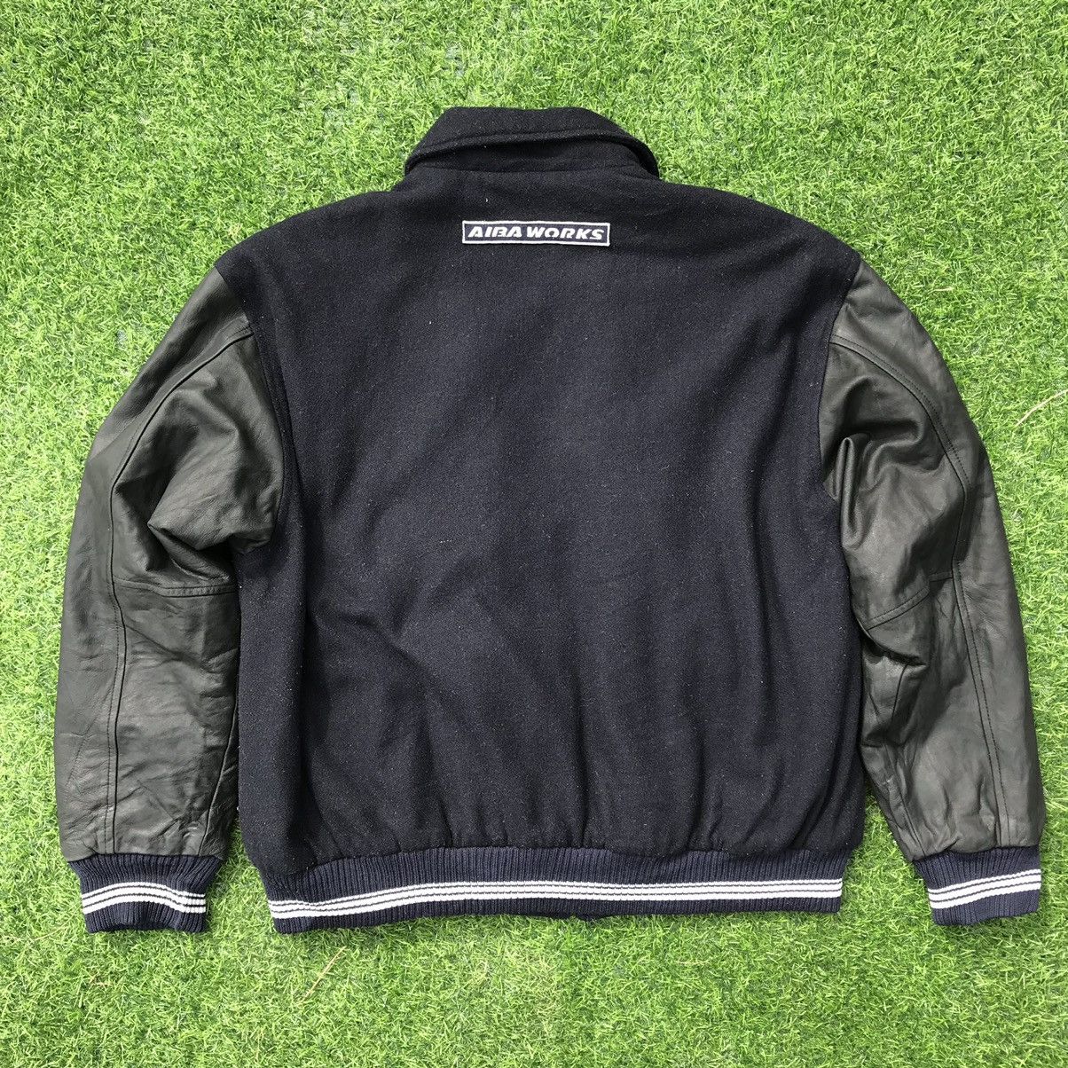 Japanese Brand Vintage Aiba Works Varsity Leather Sleeve Jacket stussy Size US M / EU 48-50 / 2 - 2 Thumbnail