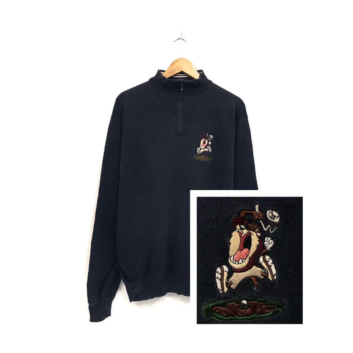 Cartoon Network × Disney × Warner Bros Vintage Looney Tunes Sweatshirt Embroidered Tasmanian Devil Size US M / EU 48-50 / 2 - 1 Thumbnail