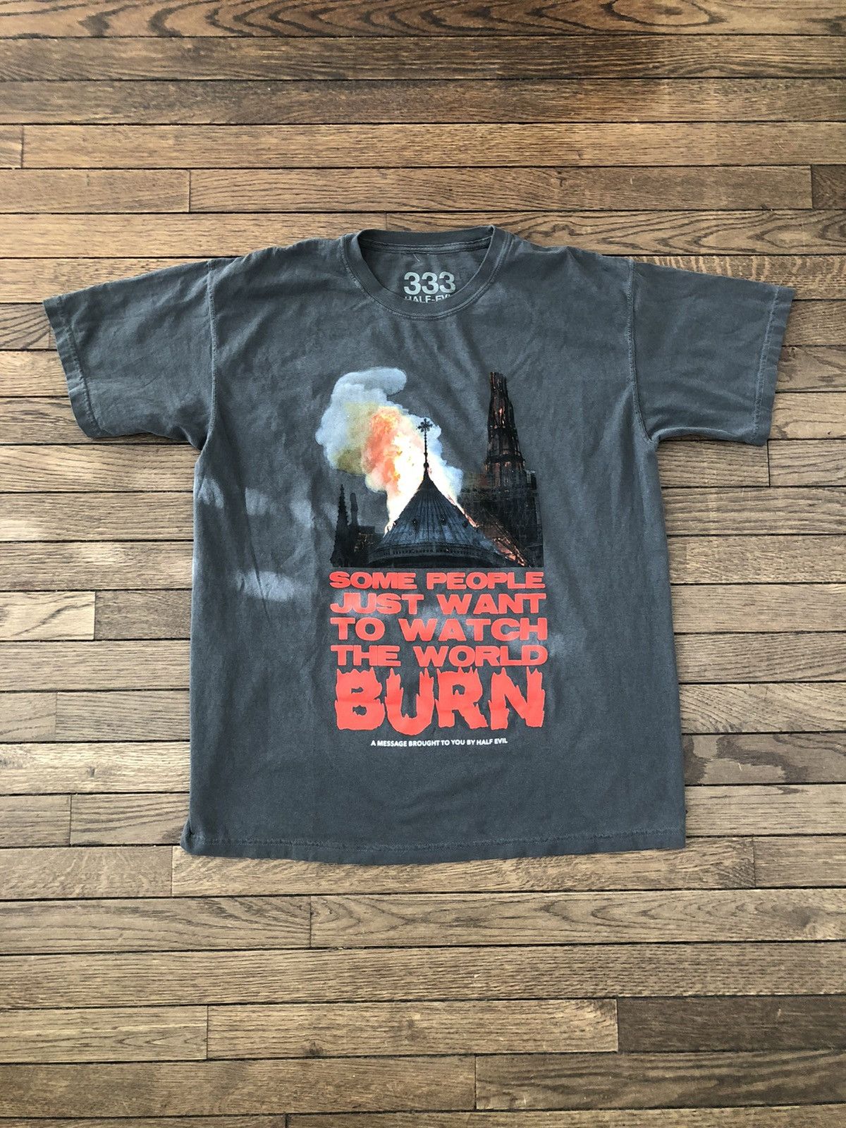 Half Evil Half Evil People Watch The World Burn Church Chapel Logo Size US S / EU 44-46 / 1 - 1 Thumbnail