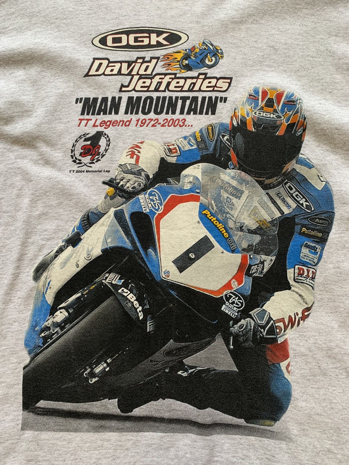 Vintage Vintage 2004 David Jefferies Suzuki GSX R1000 Memorial Tee Size US XL / EU 56 / 4 - 12 Thumbnail