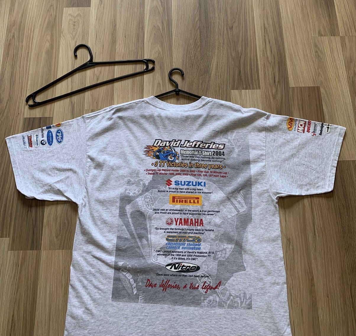 Vintage Vintage 2004 David Jefferies Suzuki GSX R1000 Memorial Tee Size US XL / EU 56 / 4 - 15 Thumbnail