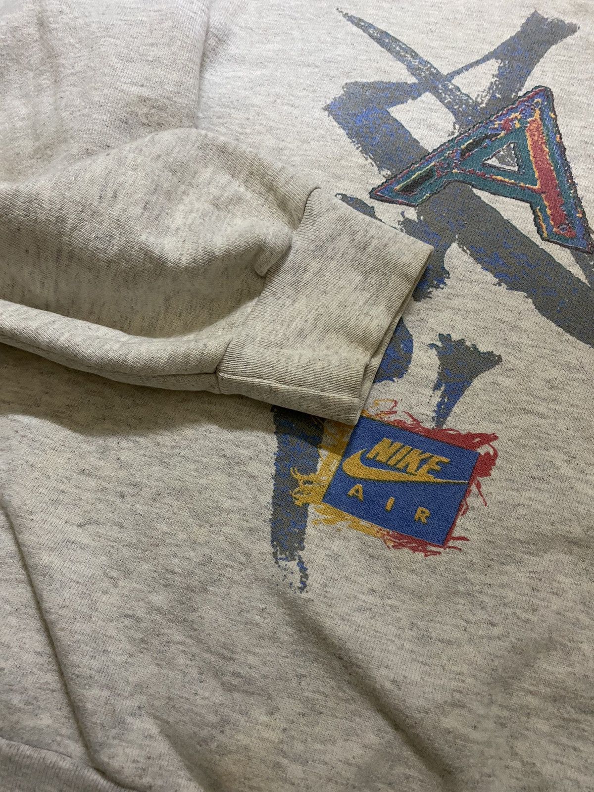 Nike × Vintage Vintage 90’s Nike Air Sweatshirt Gray Tag Design Size US L / EU 52-54 / 3 - 5 Thumbnail