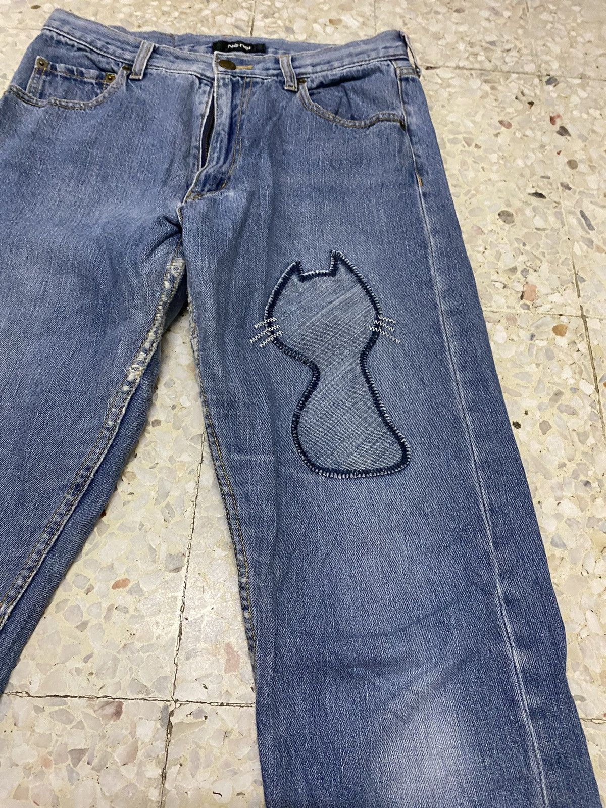 Issey Miyake Issey Miyake Ne Net Denim Pant Cat PatchWork Design Size US 28 / EU 44 - 3 Thumbnail