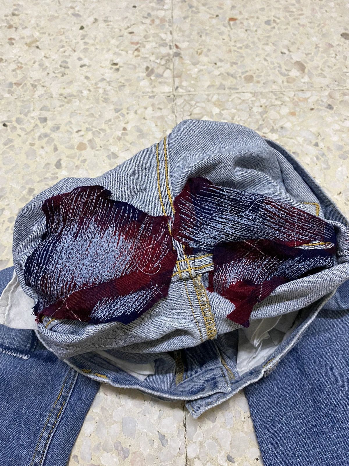 Issey Miyake Issey Miyake Ne Net Denim Pant Cat PatchWork Design Size US 28 / EU 44 - 5 Thumbnail