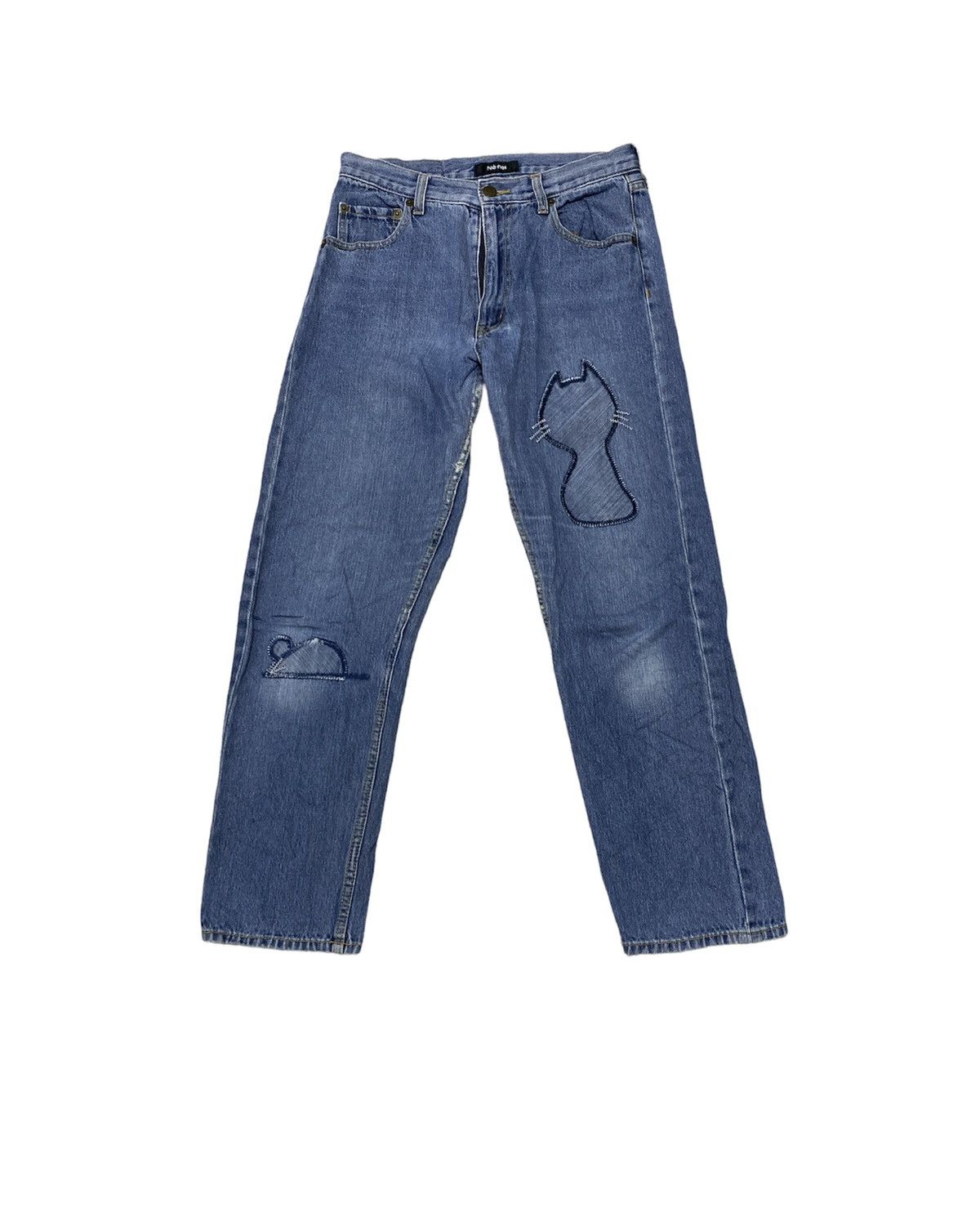Issey Miyake Issey Miyake Ne Net Denim Pant Cat PatchWork Design Size US 28 / EU 44 - 1 Thumbnail