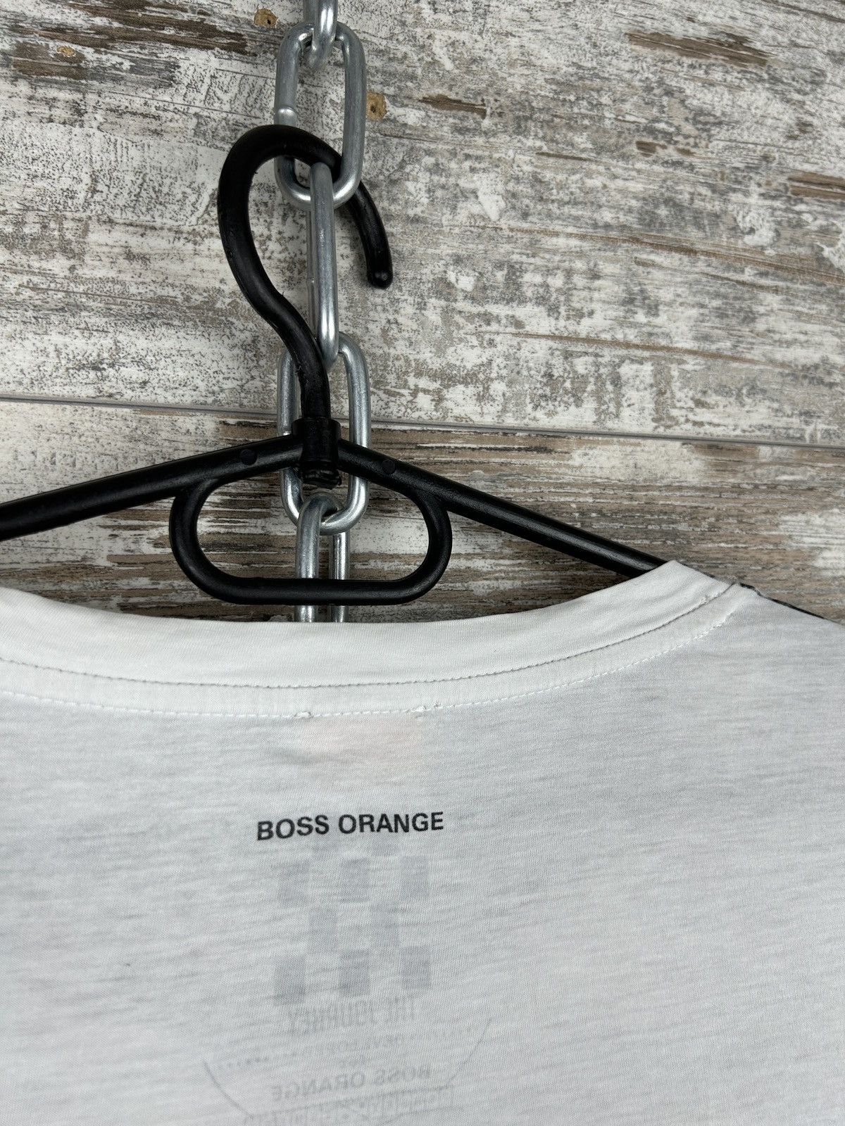Hugo Boss × Vintage Mens Vintage Hugo Boss T-shirt big logo overprint luxury tee Size US L / EU 52-54 / 3 - 15 Thumbnail