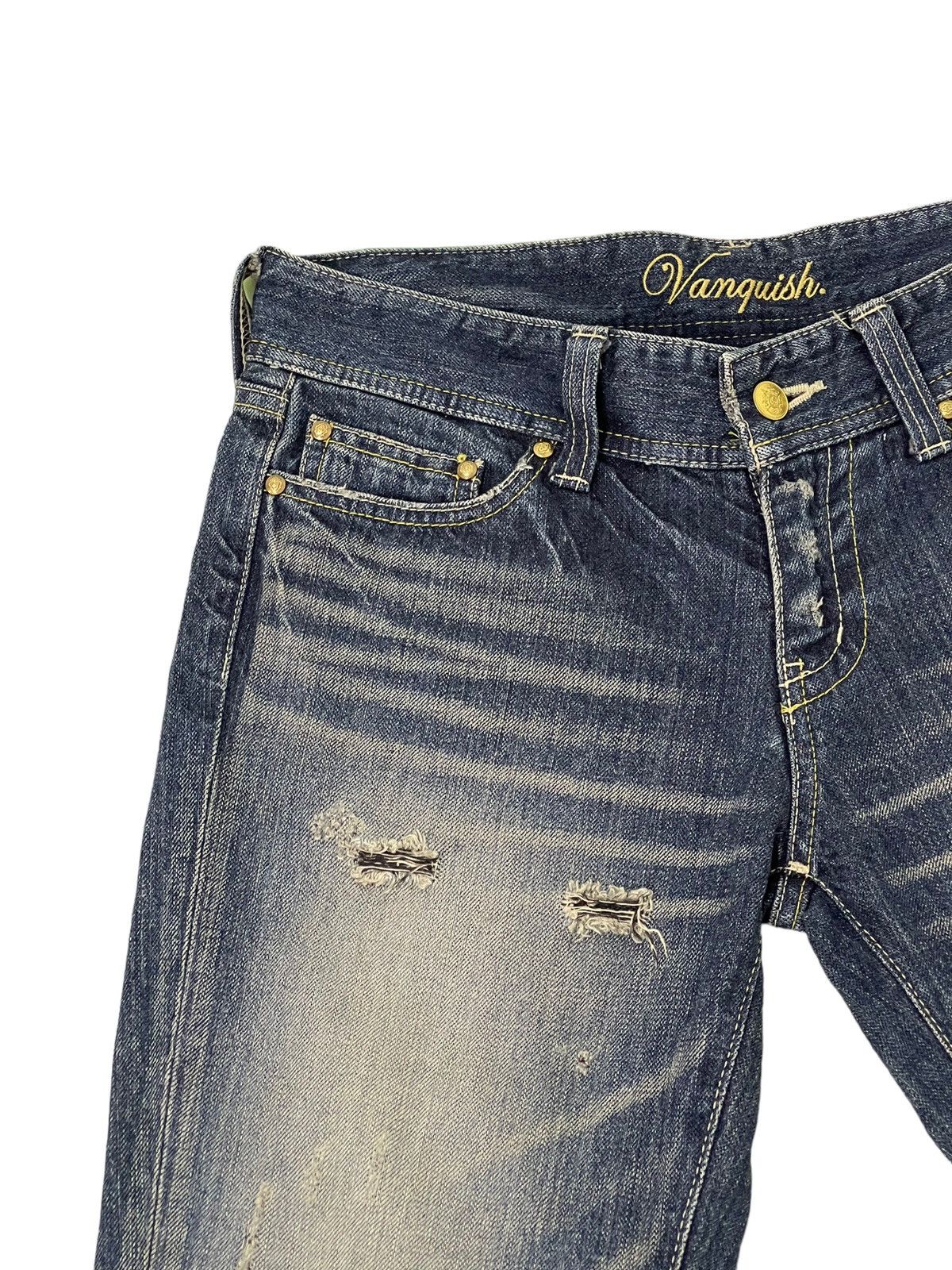 Japanese Brand Flare Jeans Vanquish Japan Distress Denim Boot Cut 12🟦 Size US 29 - 8 Thumbnail