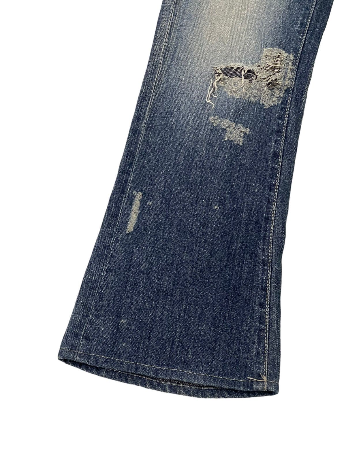 Japanese Brand Flare Jeans Vanquish Japan Distress Denim Boot Cut 12🟦 Size US 29 - 5 Thumbnail