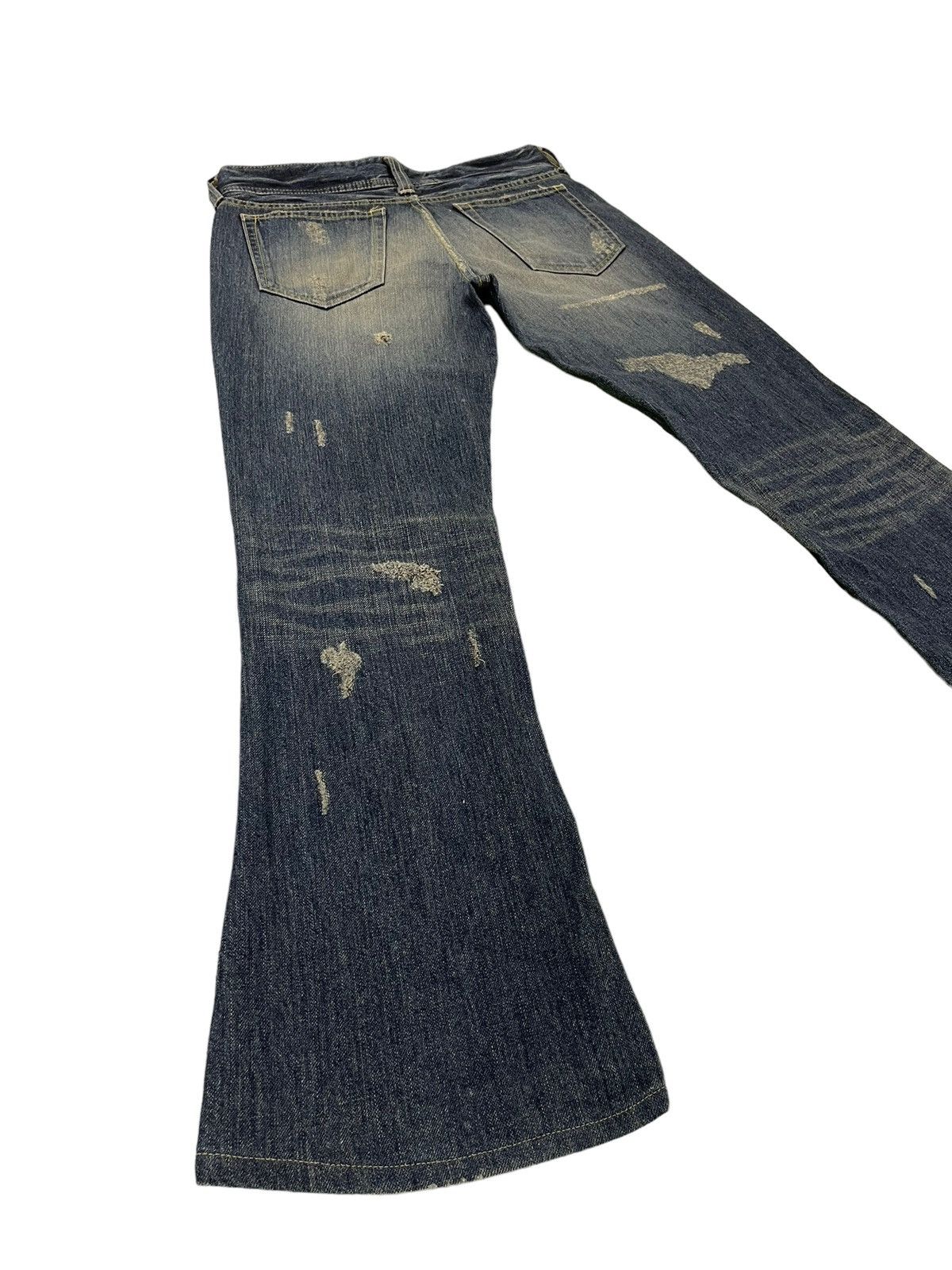 Japanese Brand Flare Jeans Vanquish Japan Distress Denim Boot Cut 12🟦 Size US 29 - 13 Thumbnail