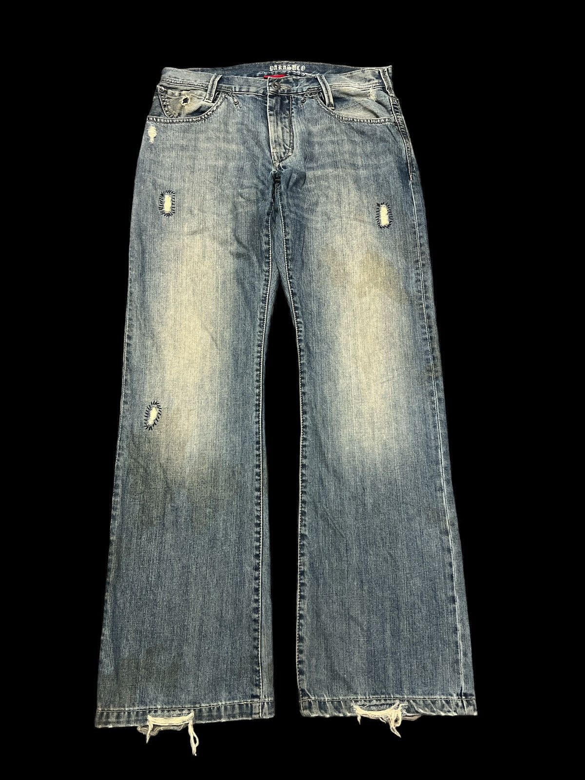 Japanese Brand FLARED🔥PARASUCO DISTRESSED DENIM PANT Size US 32 / EU 48 - 2 Thumbnail