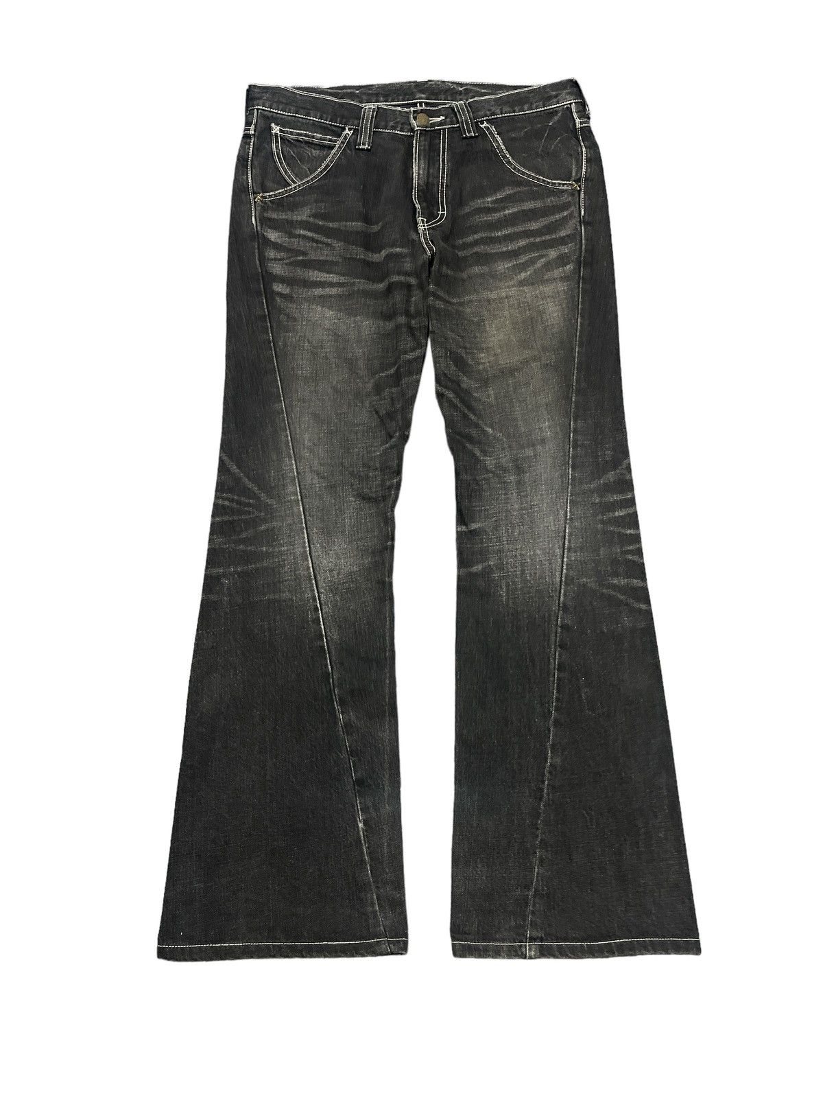 image of Avant Garde Flaredlee Riders Black Faded Twist Denim Pant, Men's (Size 32)