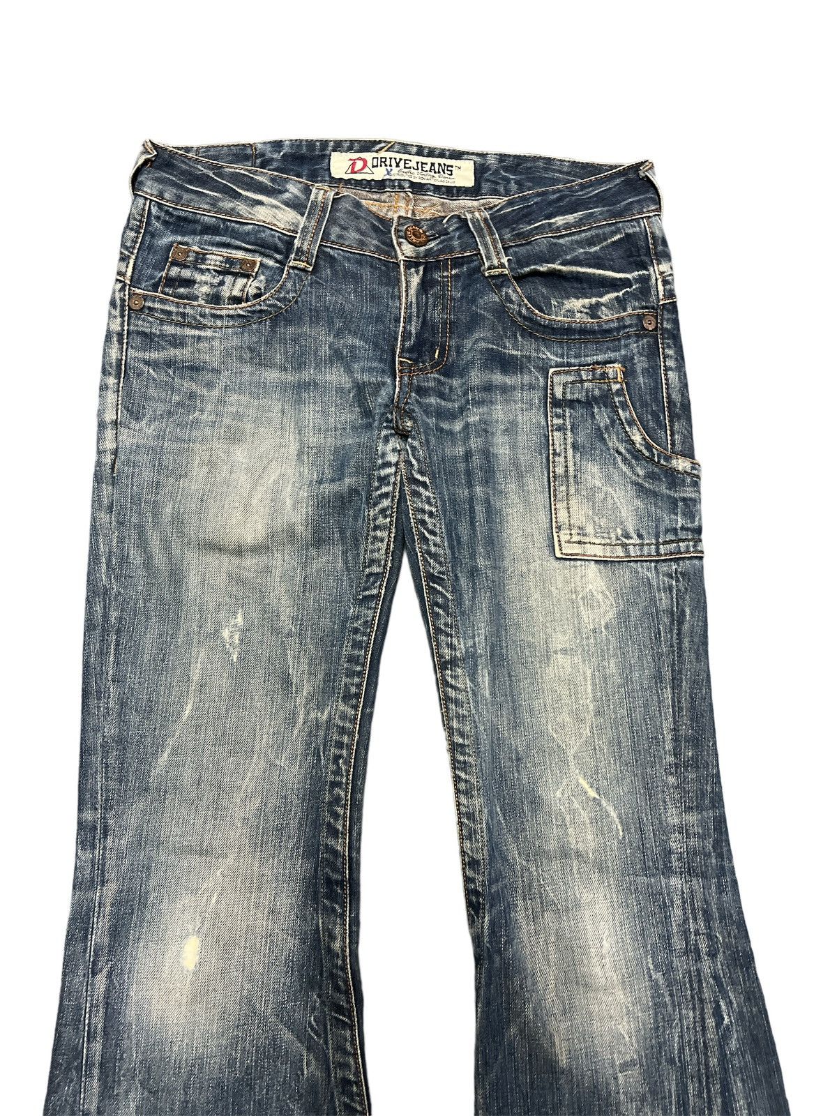 Japanese Brand FLARED🔥DRIVE JEANS DISTRESSED DENIM PANT Size US 29 - 2 Thumbnail