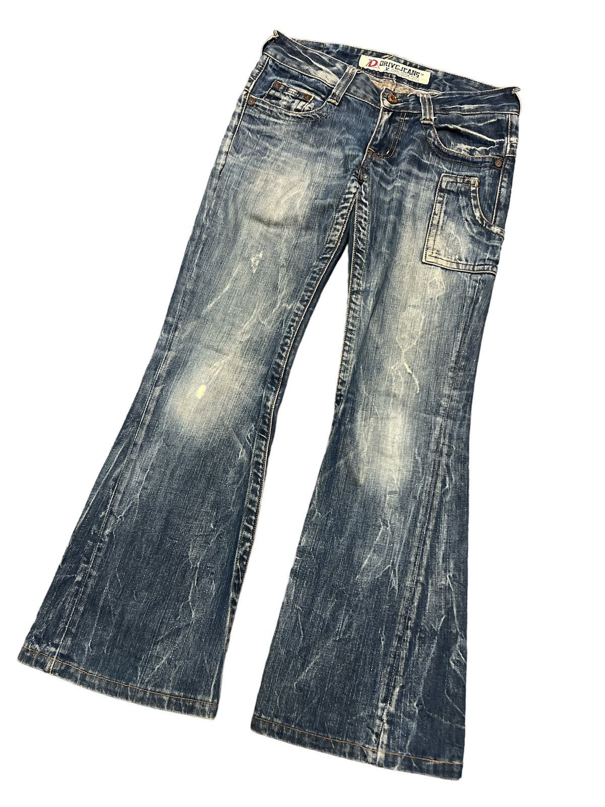 Japanese Brand FLARED🔥DRIVE JEANS DISTRESSED DENIM PANT Size US 29 - 5 Thumbnail