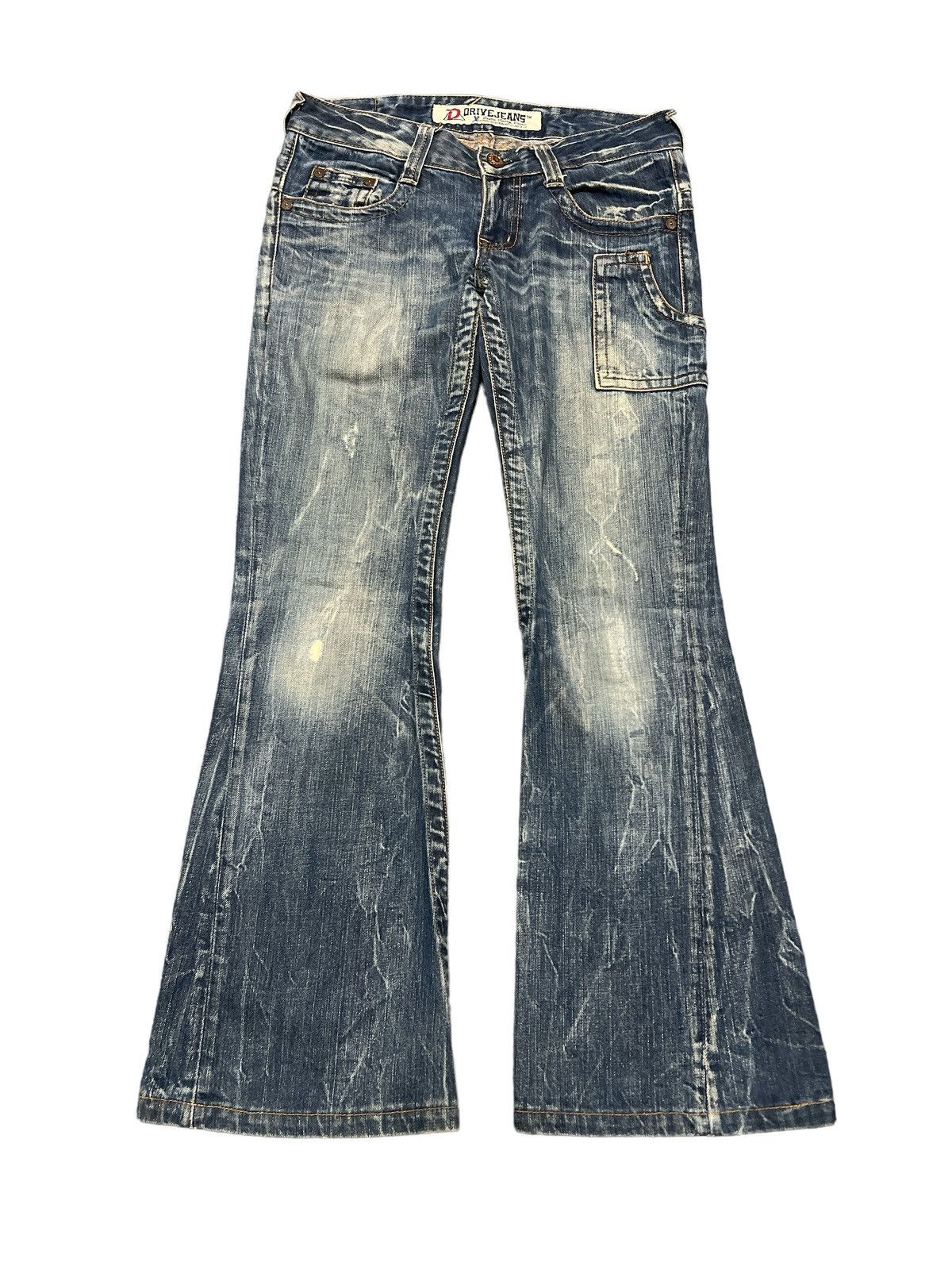 Japanese Brand FLARED🔥DRIVE JEANS DISTRESSED DENIM PANT Size US 29 - 1 Thumbnail