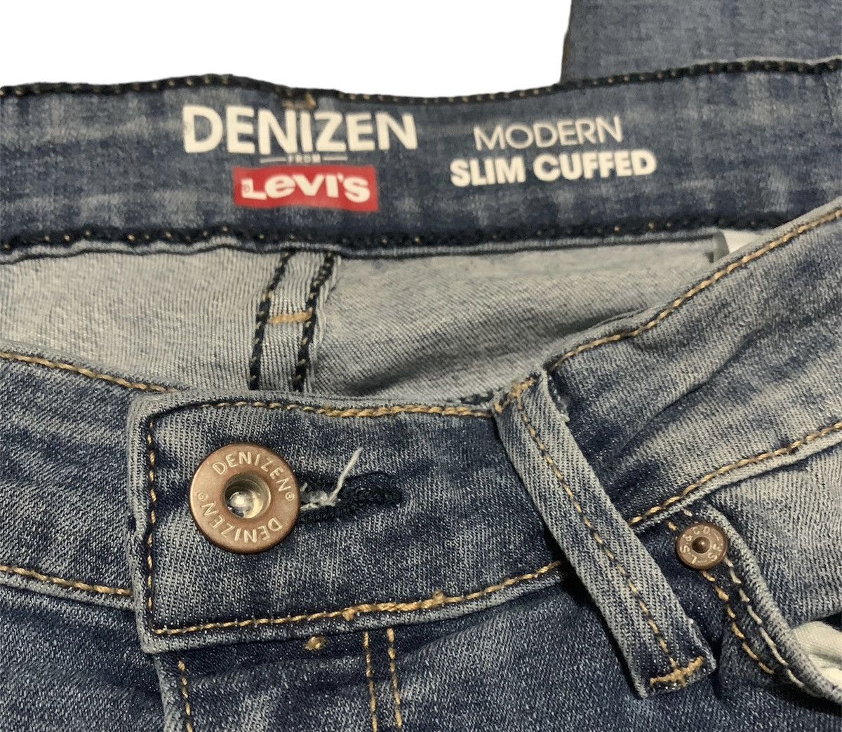 Levi's Levi’s Denizen Slim Cuffed Distressed Jeans Size 27" / US 4 / IT 40 - 4 Thumbnail