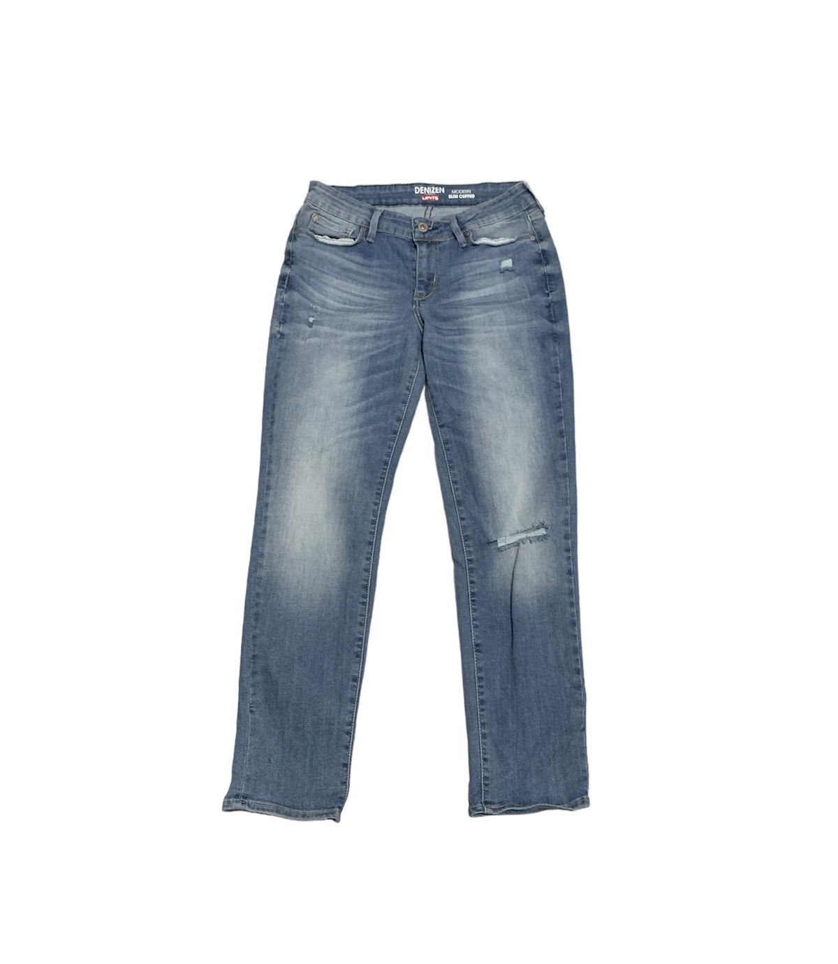 Levi's Levi’s Denizen Slim Cuffed Distressed Jeans Size 27" / US 4 / IT 40 - 1 Thumbnail