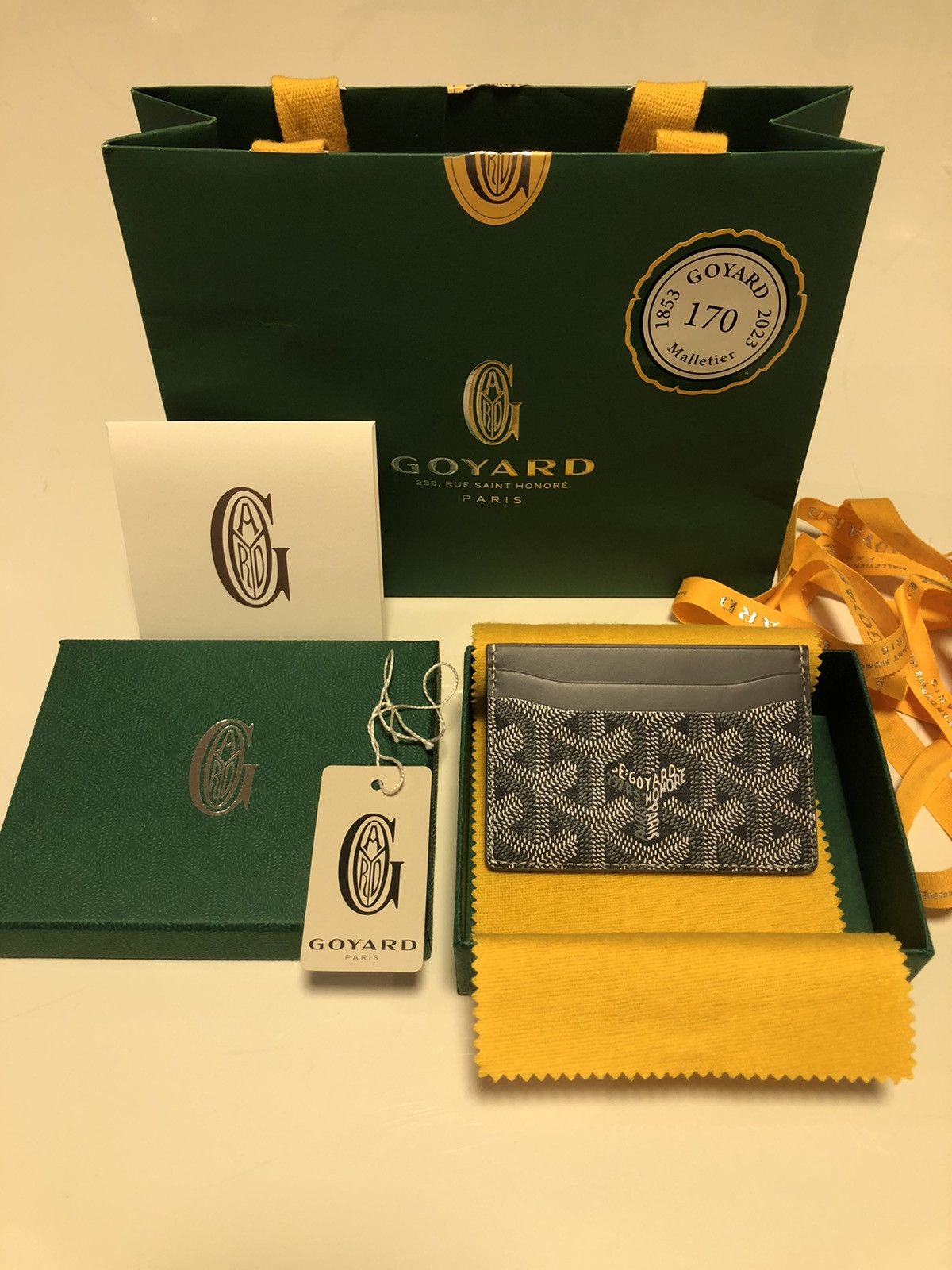 image of Goyard Monogram Cardholder Wallet Grey, Men's