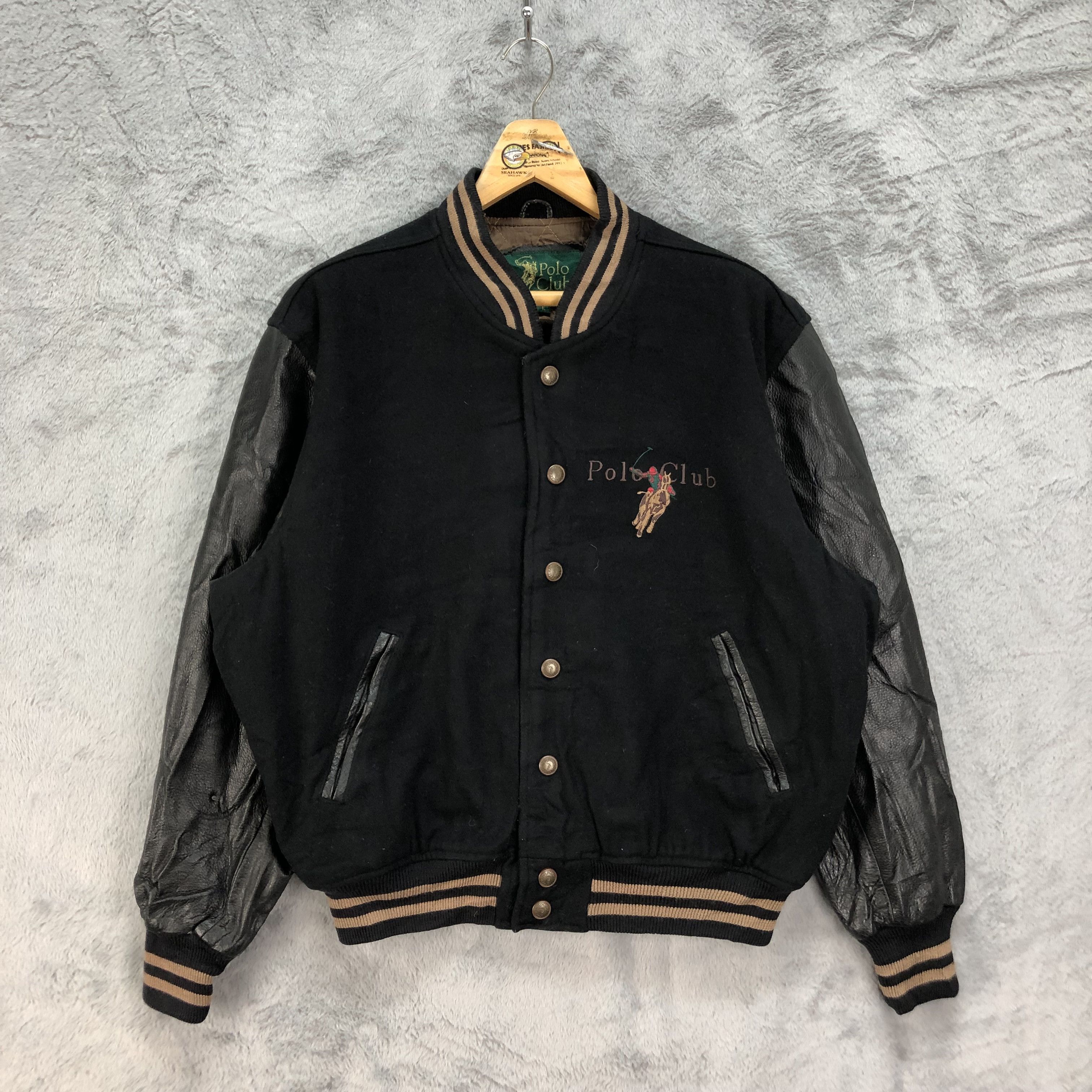 Japanese Brand RARE🔥 Polo Club Wool Leather Varsity Jacket #4806-171 Size US L / EU 52-54 / 3 - 3 Thumbnail