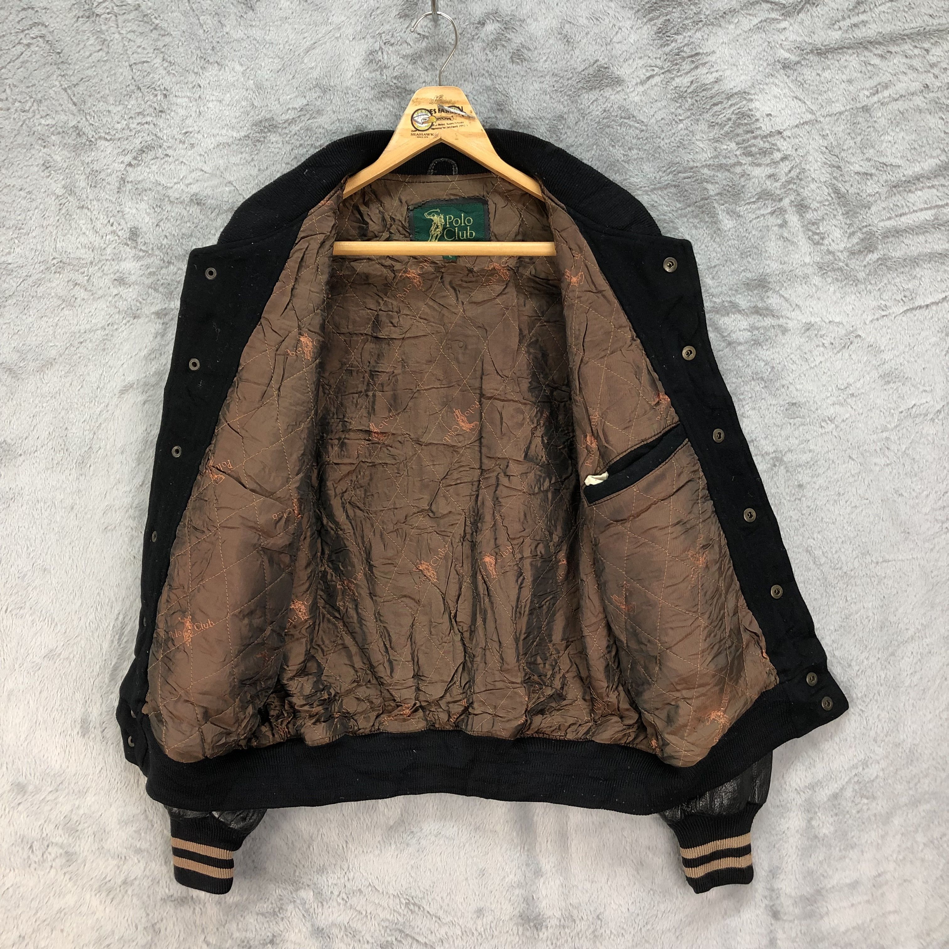 Japanese Brand RARE🔥 Polo Club Wool Leather Varsity Jacket #4806-171 Size US L / EU 52-54 / 3 - 9 Thumbnail