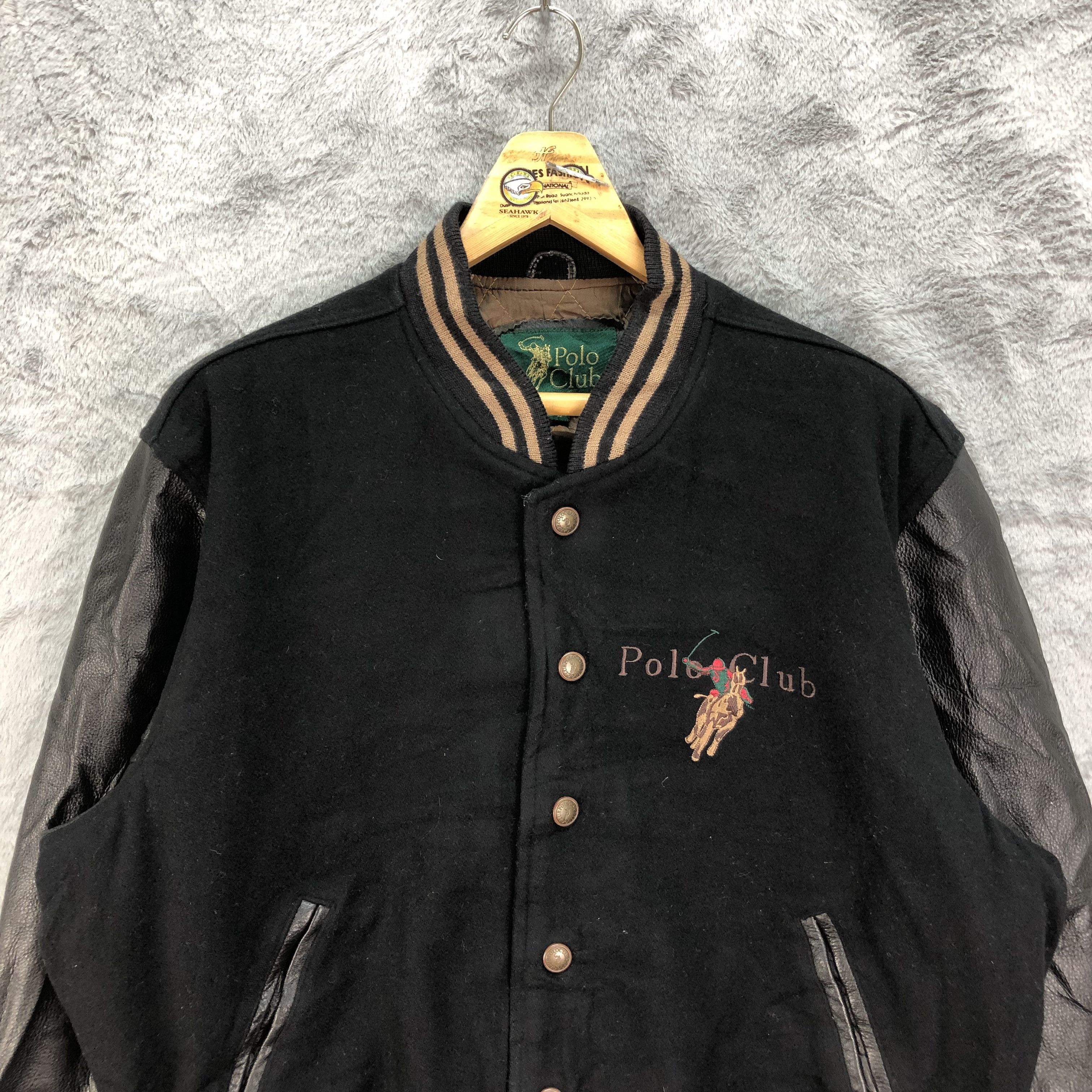 Japanese Brand RARE🔥 Polo Club Wool Leather Varsity Jacket #4806-171 Size US L / EU 52-54 / 3 - 4 Thumbnail