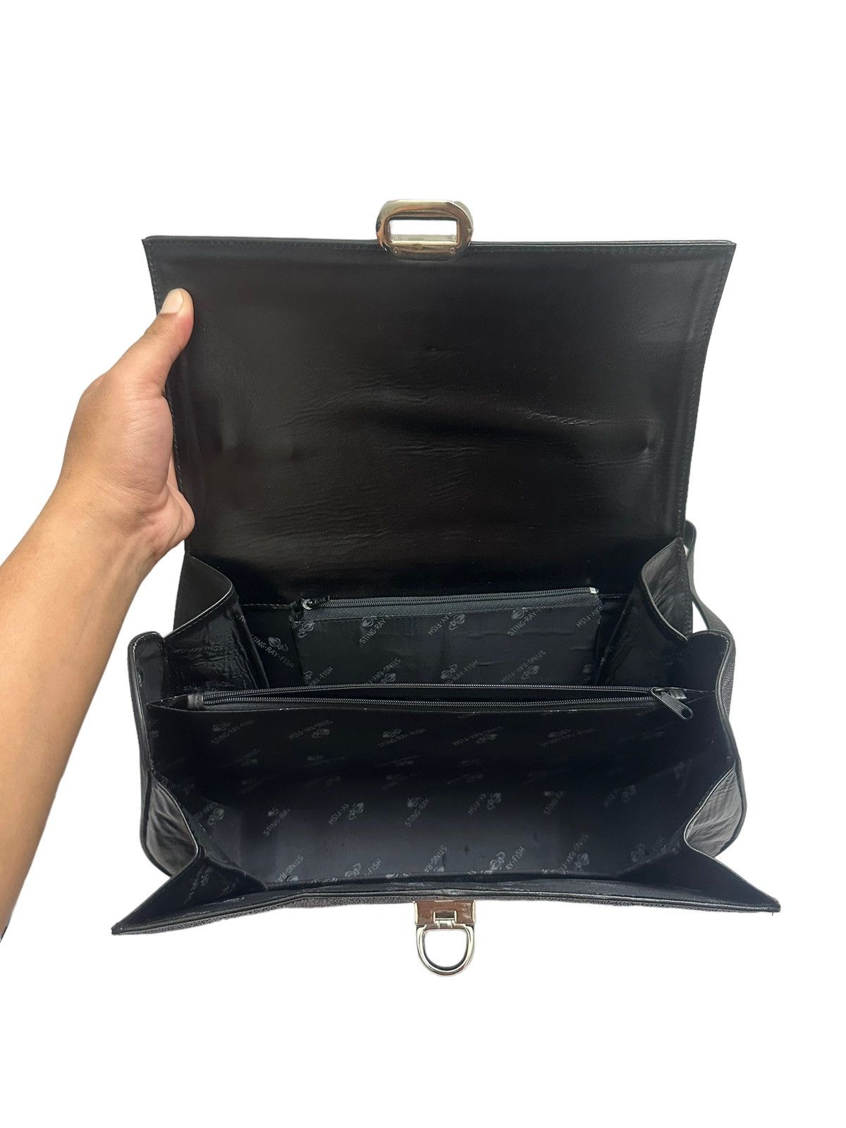 Genuine Leather Vintage Stingray Leather Crossbody Handbag Size ONE SIZE - 5 Thumbnail