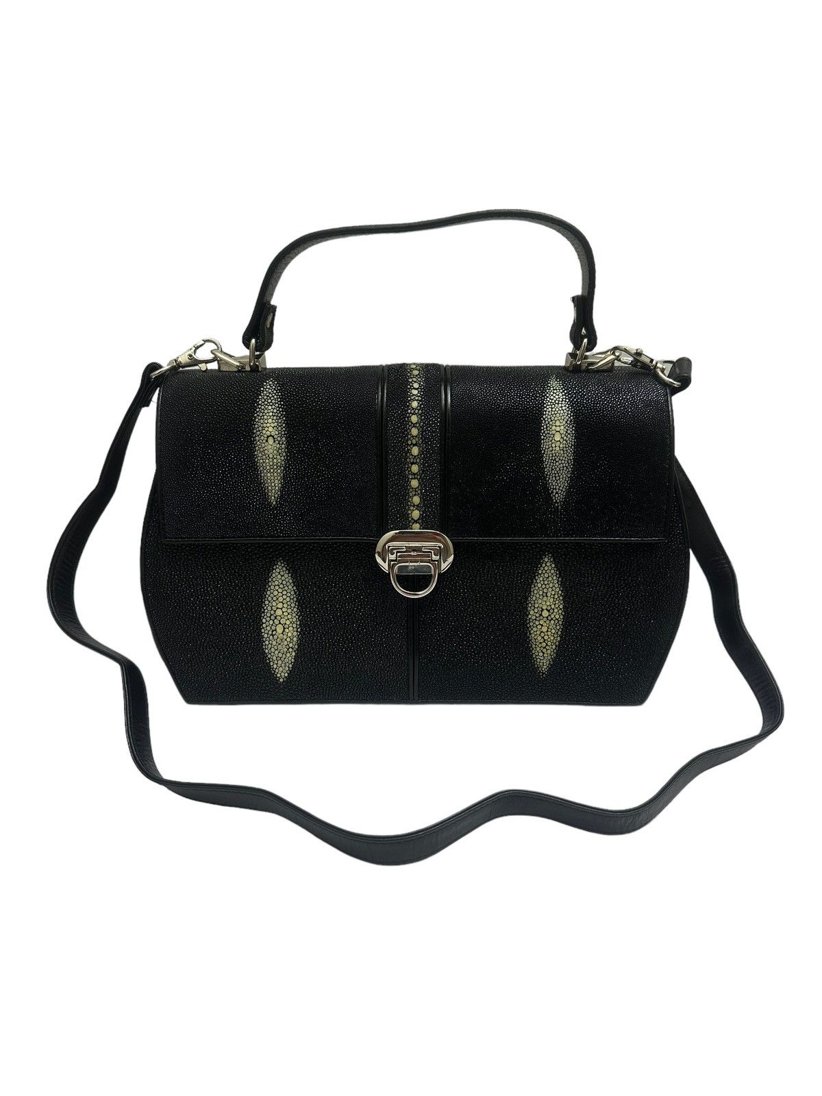 Genuine Leather Vintage Stingray Leather Crossbody Handbag Size ONE SIZE - 1 Thumbnail