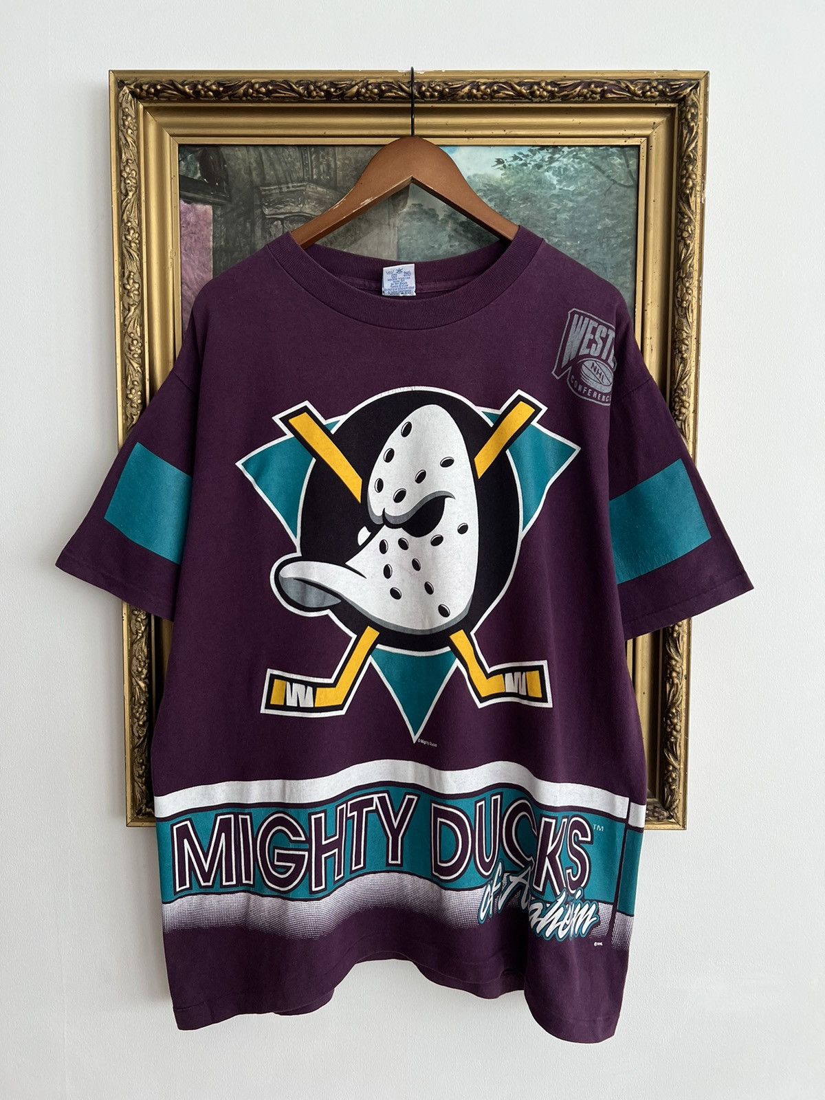 1993-1996 Taille 48 Maillot Mighty Ducks, Maillot Ducks d'Anaheim, Maillot Vintage Ducks, Maillot Années 90 Ducks, Maillot Ducks Center Ice, Maillot Ducks Ccm - Canada