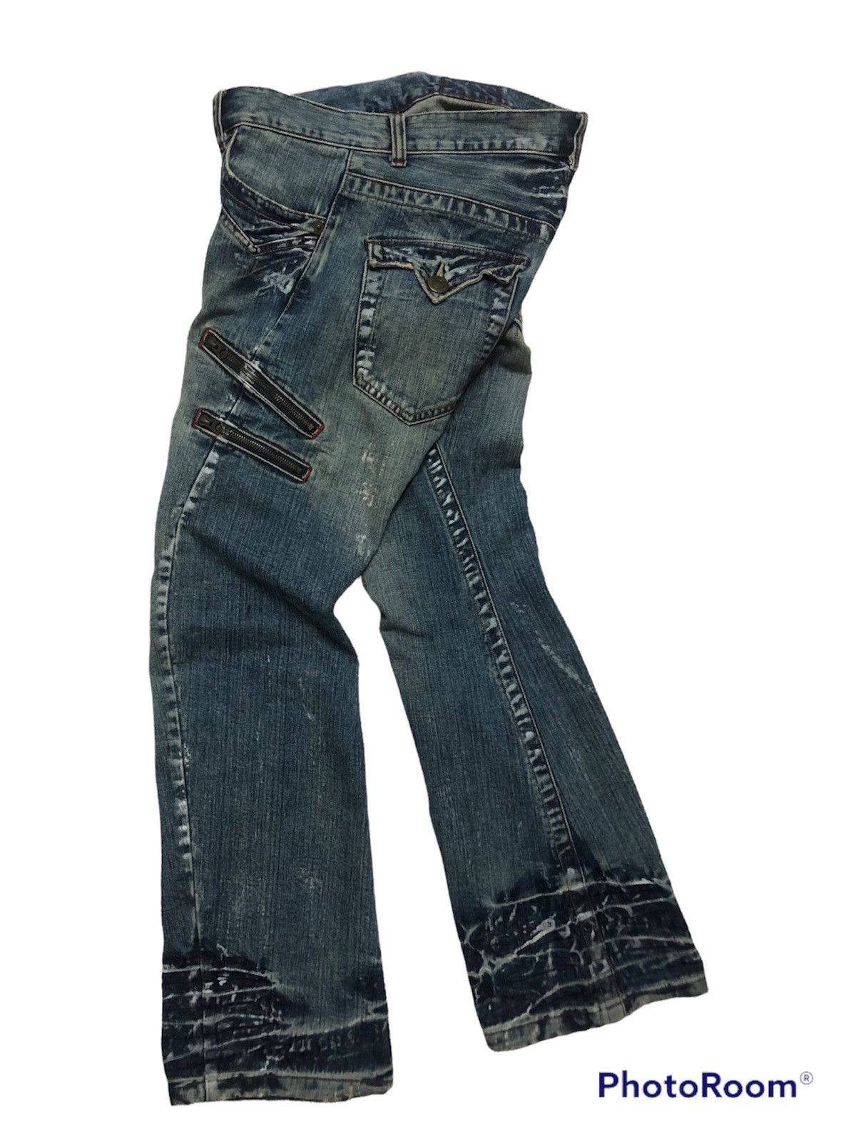 Hysteric Glamour × Japanese Brand RARE!! JAPANESE BRAND RATTLE TRAP PAINTER FLARED DENIM JEANS Size US 35 - 5 Thumbnail
