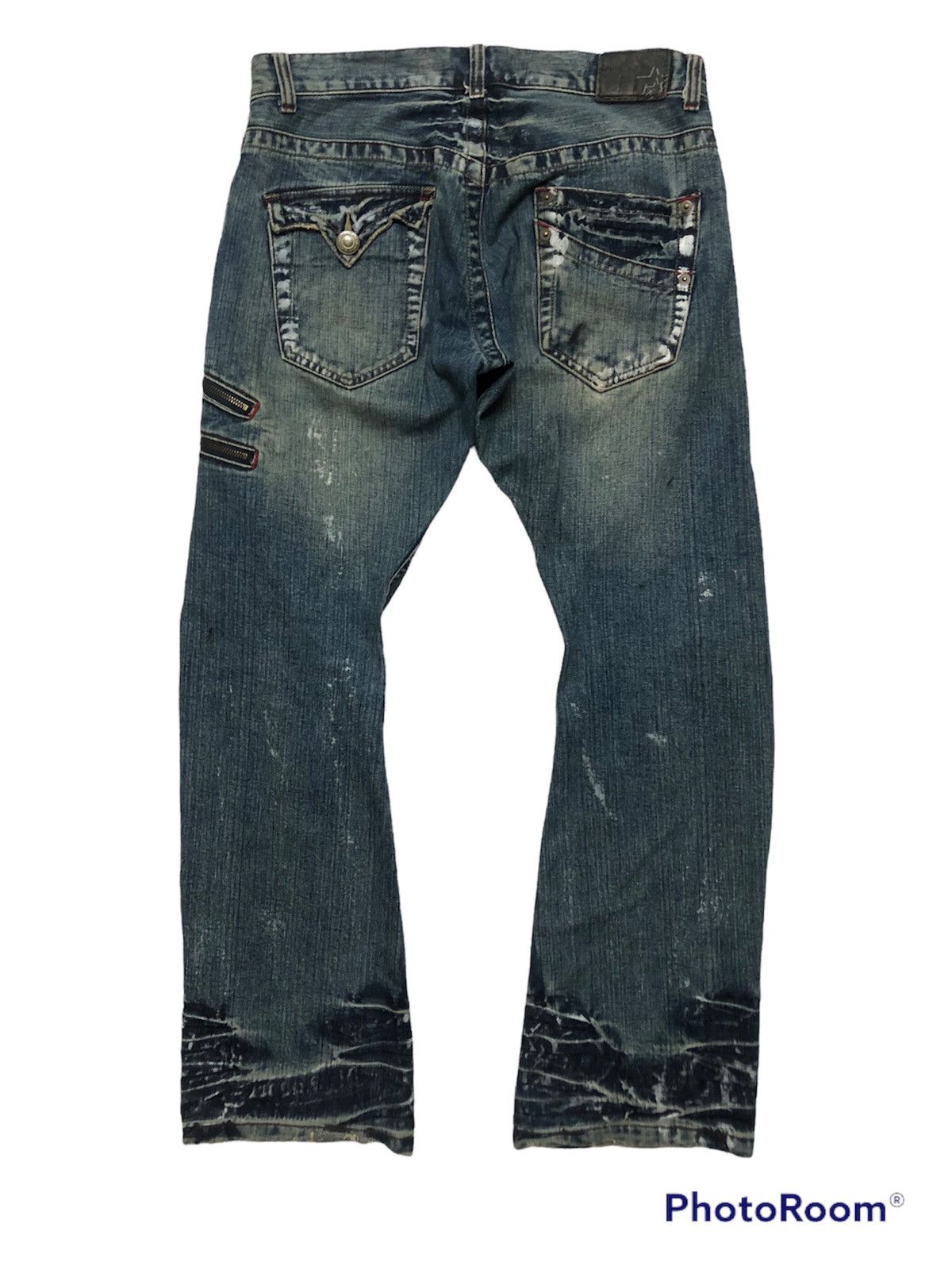 Hysteric Glamour × Japanese Brand RARE!! JAPANESE BRAND RATTLE TRAP PAINTER FLARED DENIM JEANS Size US 35 - 3 Thumbnail