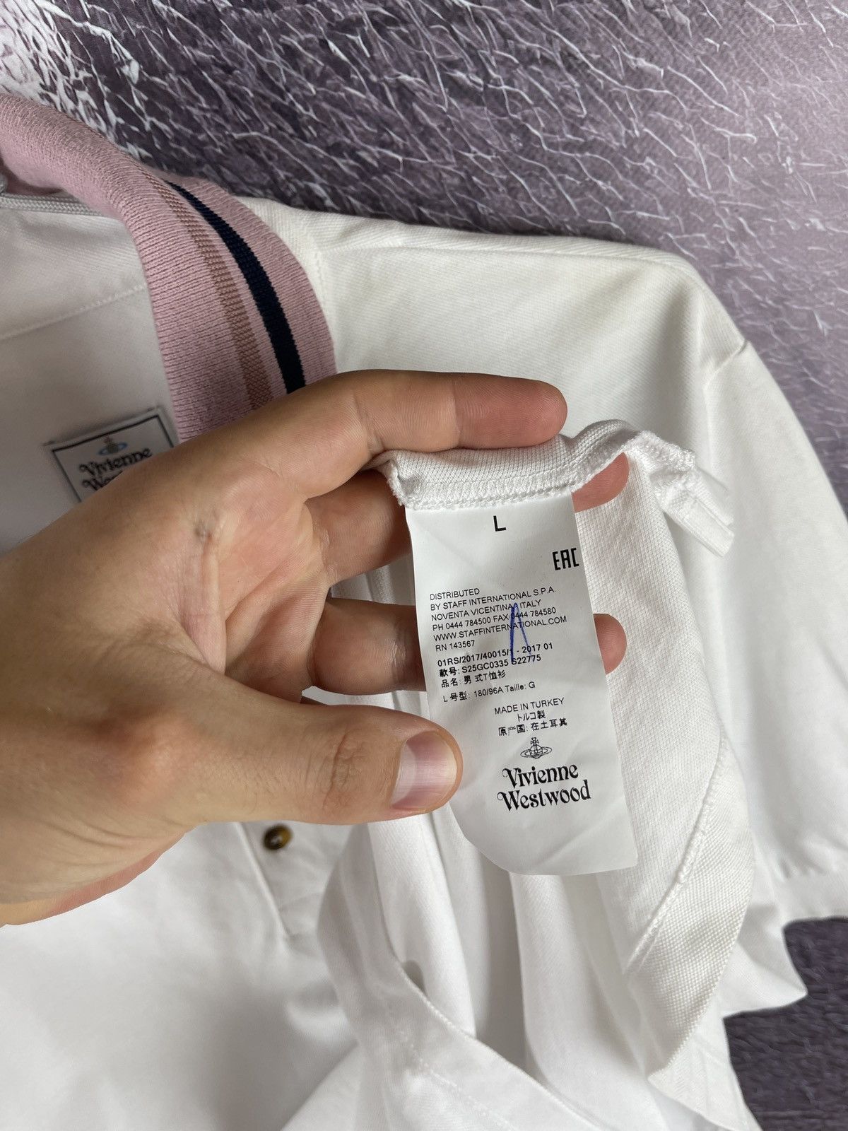Vivienne Westwood Vivienne Westwood white pink collar polo tee shirt logo Size US L / EU 52-54 / 3 - 9 Thumbnail