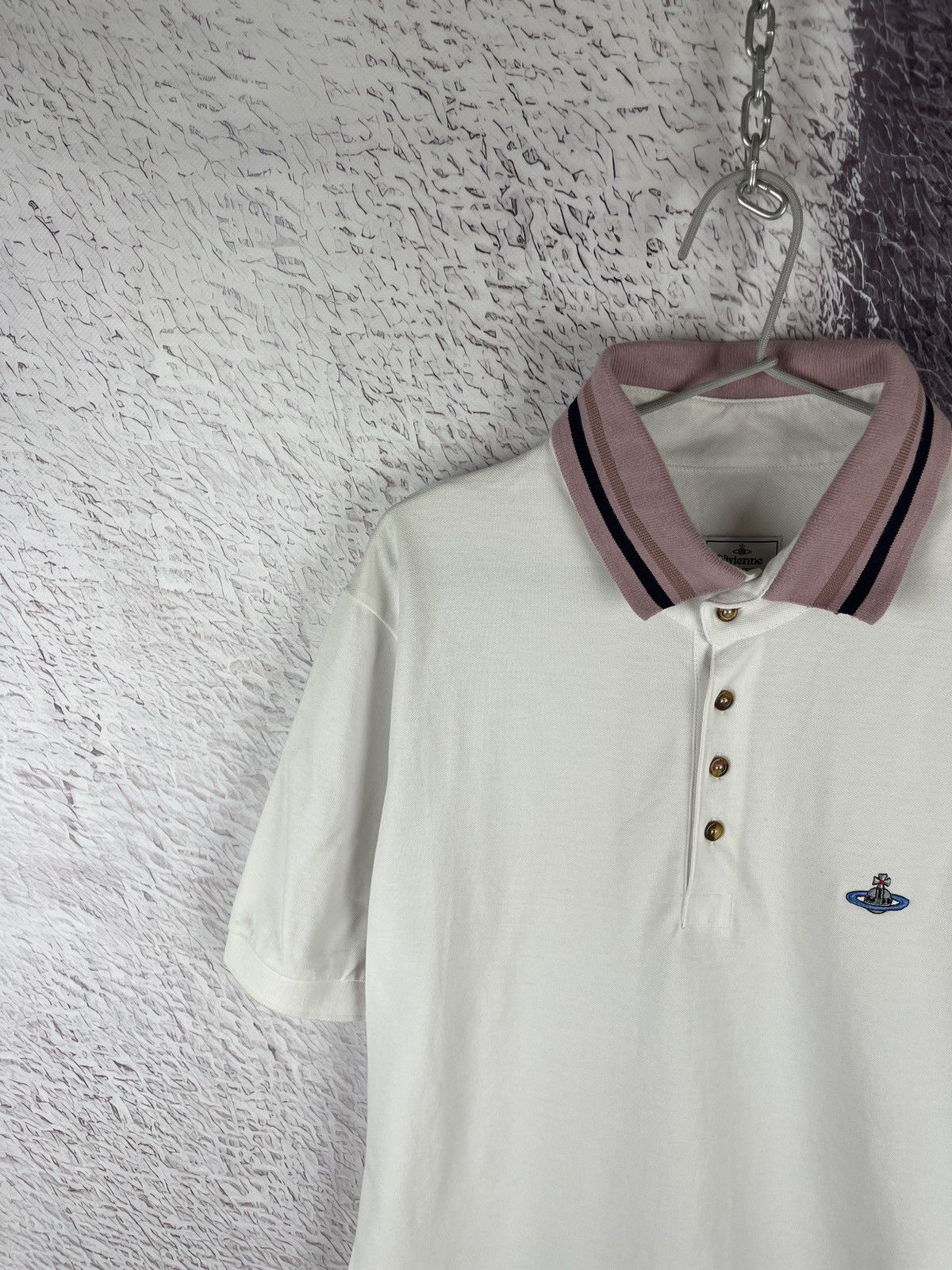 Vivienne Westwood Vivienne Westwood white pink collar polo tee shirt logo Size US L / EU 52-54 / 3 - 2 Thumbnail