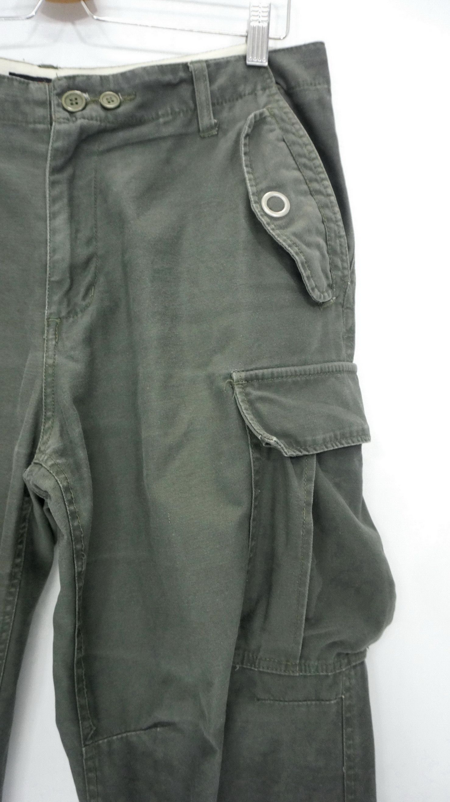 Japanese Brand Vintage JUNGLE STORM Faded Dark Green Tactical Cargo Pants Size US 33 - 5 Thumbnail