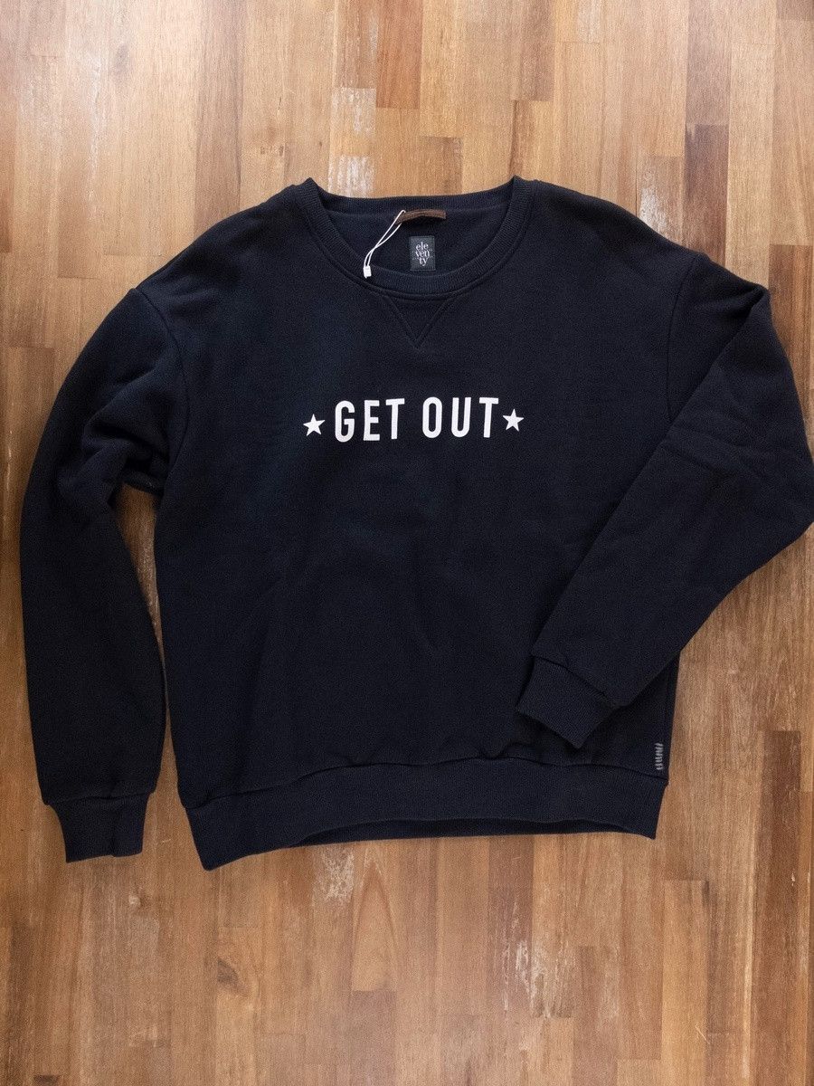 image of Eleventy Navy Blue "get Out" Cotton Sweatshirt - Medium, Men's